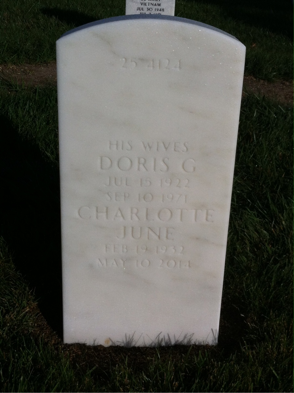 Back of headstone — Cal Mullen