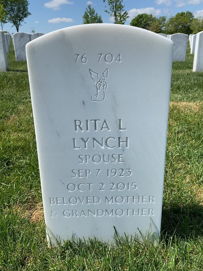 Back of headstone — John Joseph Parks