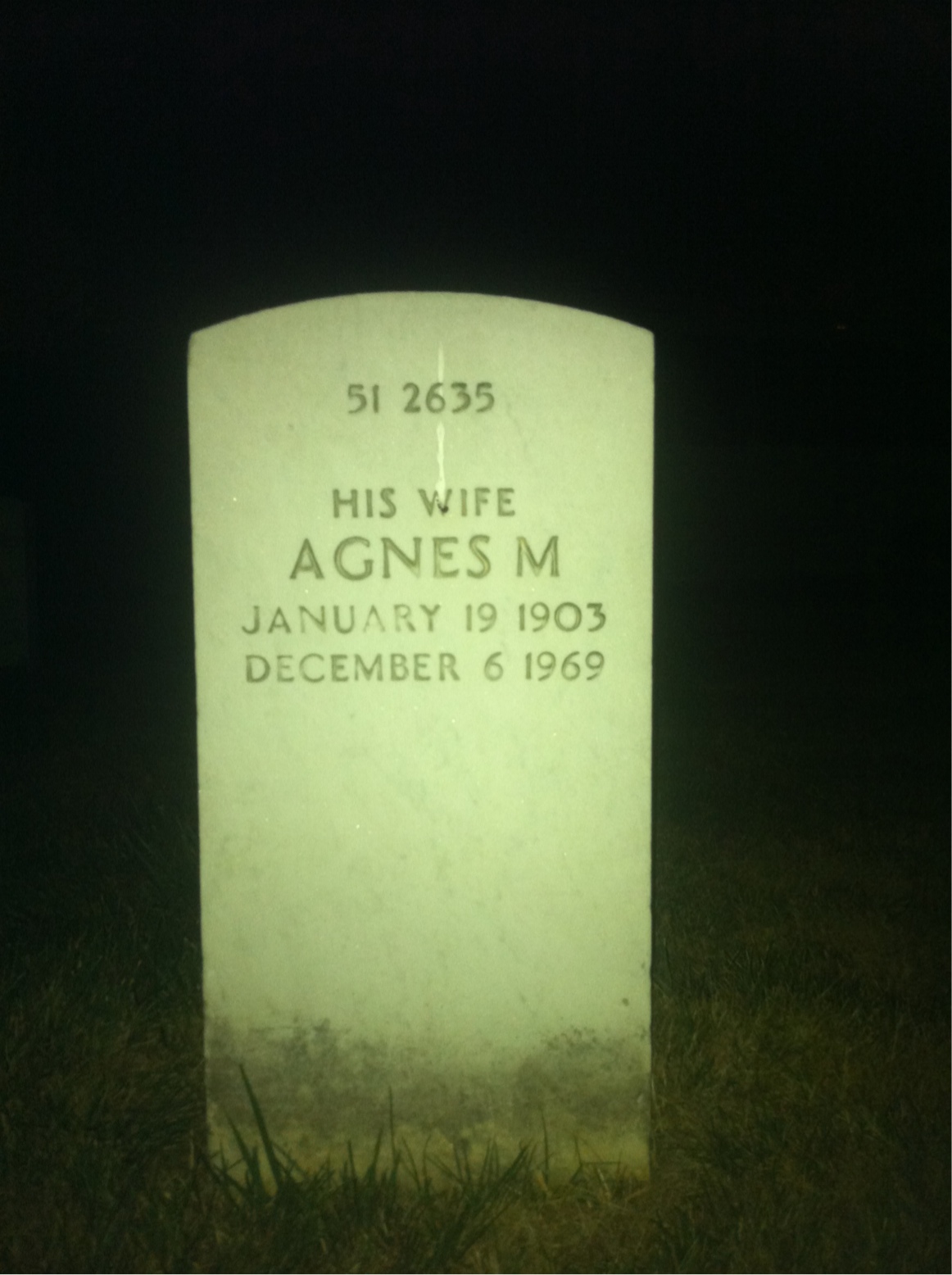 Back of headstone — Agnes Mcgrath
