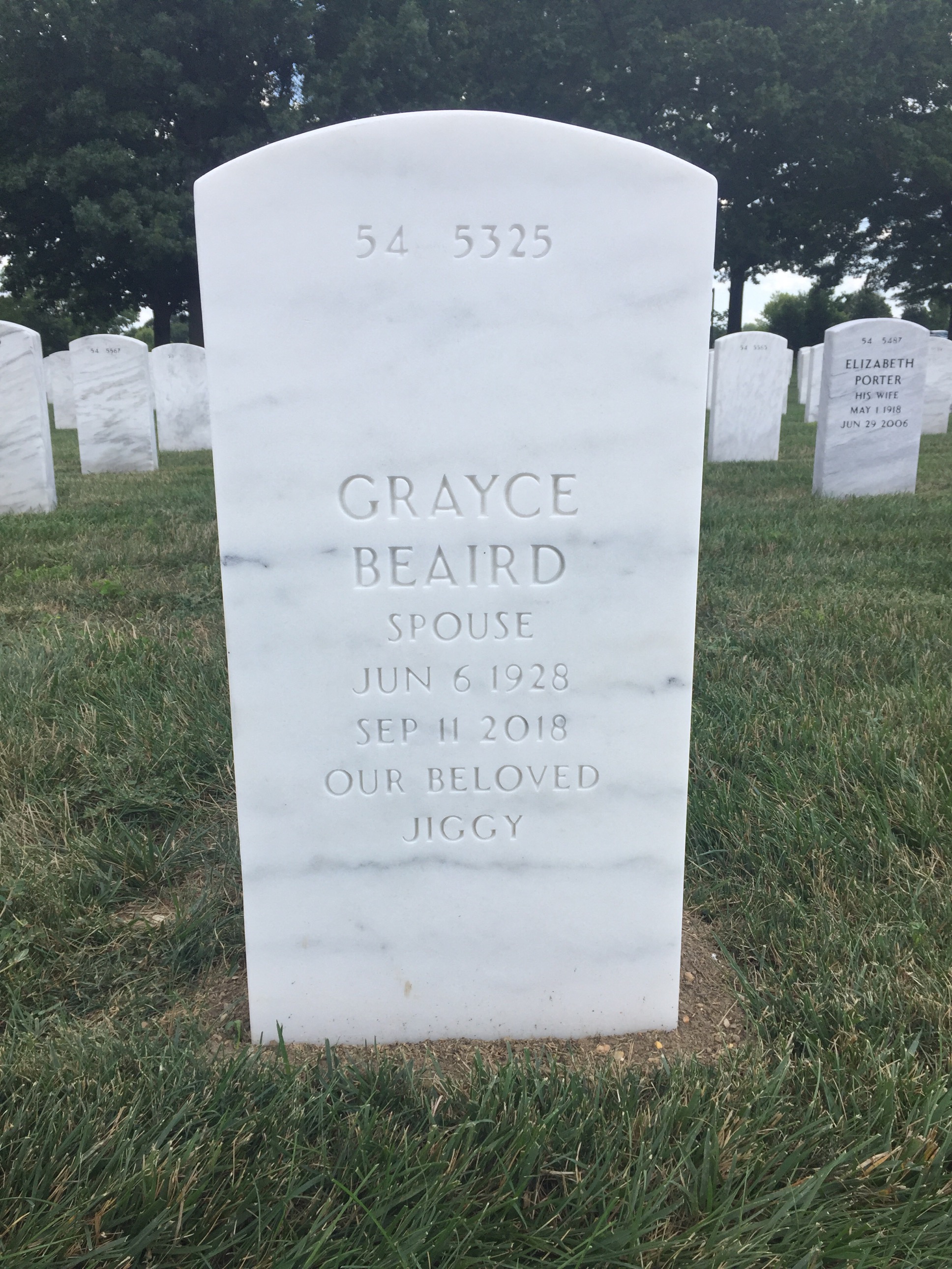 Back of headstone — Paul Ferris