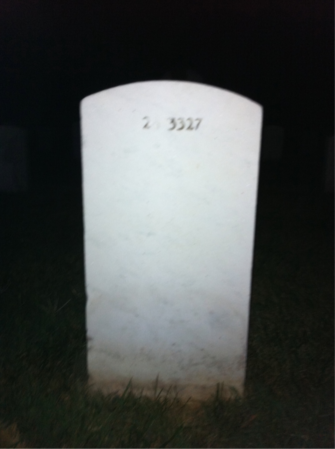 Back of headstone — William E West