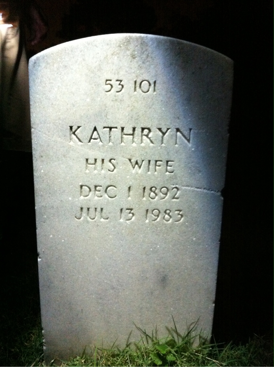 Back of headstone — Joseph Muslusky