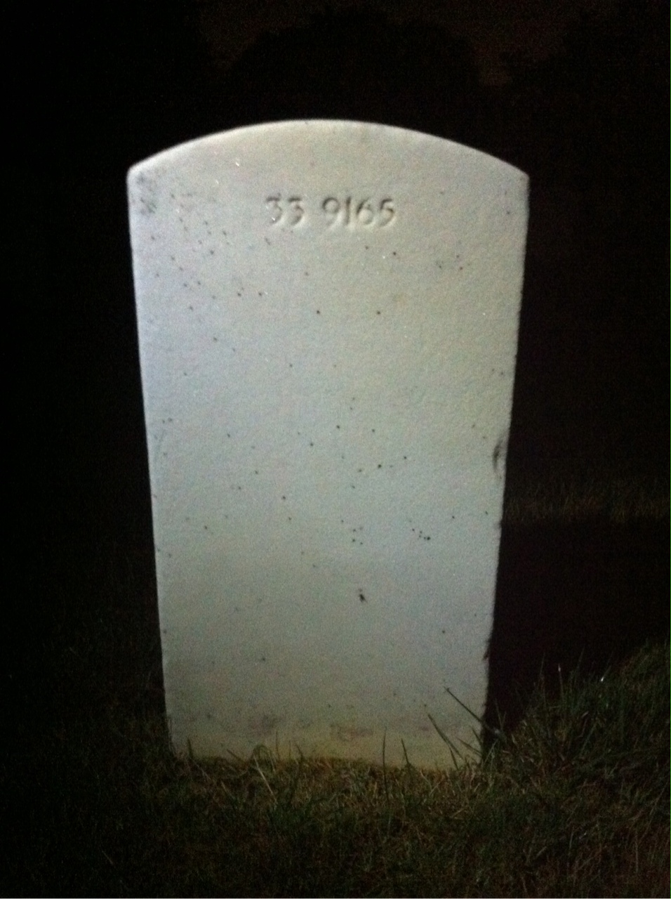 Back of headstone — William M Harris