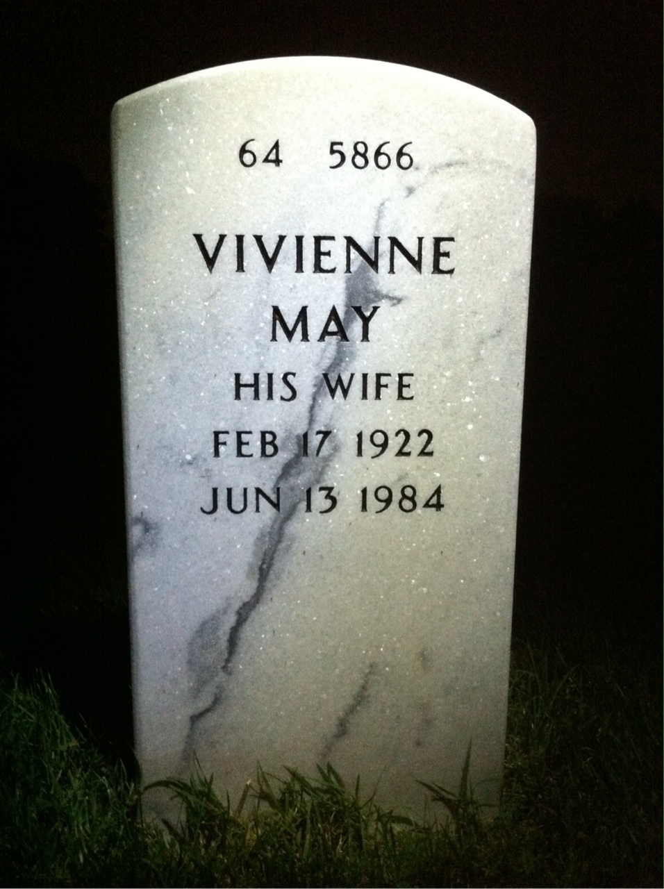 Back of headstone — Clayton Mcdowell
