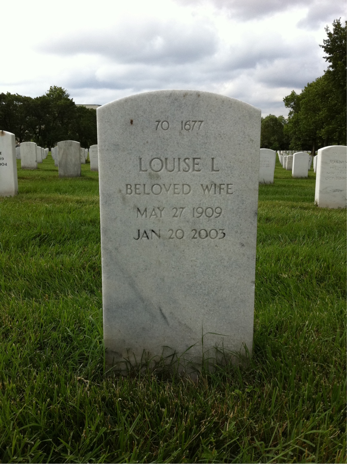 Back of headstone — Robert C Huston