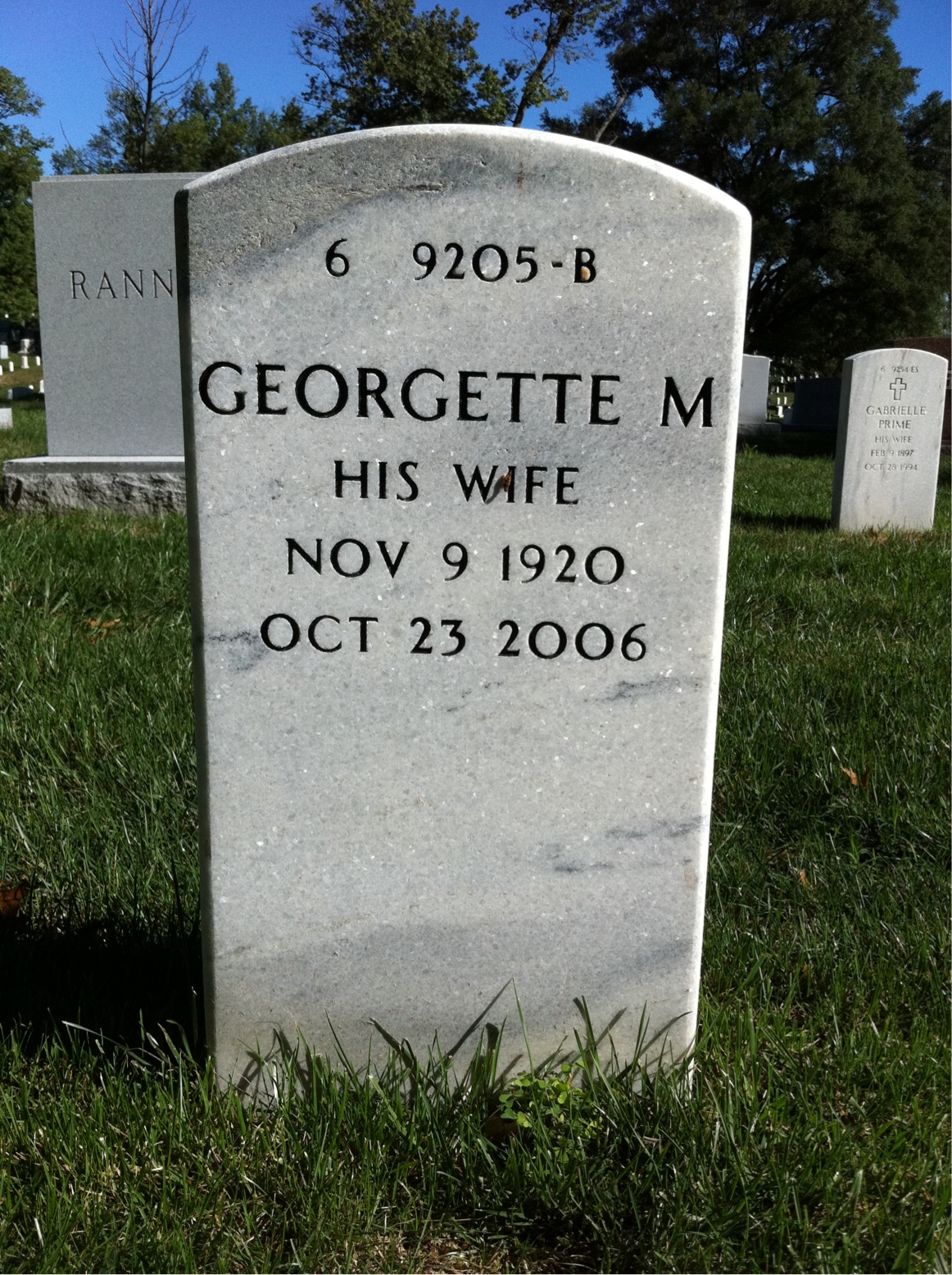 Back of headstone — Hugh Wade