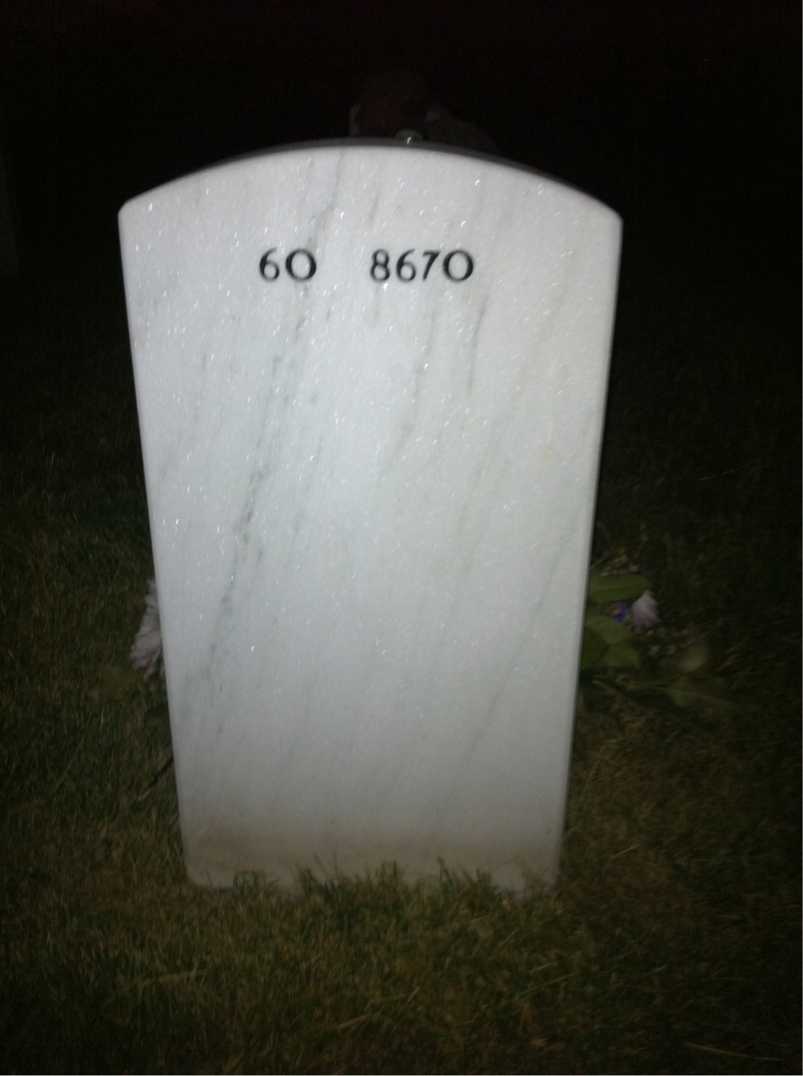 Back of headstone — Christopher Johnson