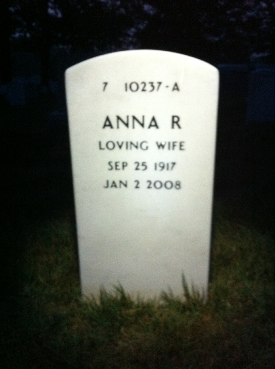 Back of headstone — John Brooks
