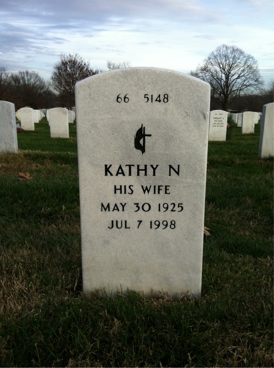 Back of headstone — Melvin Bell