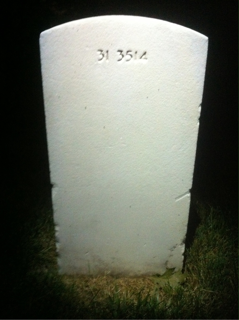 Back of headstone — Alverta Cunningham