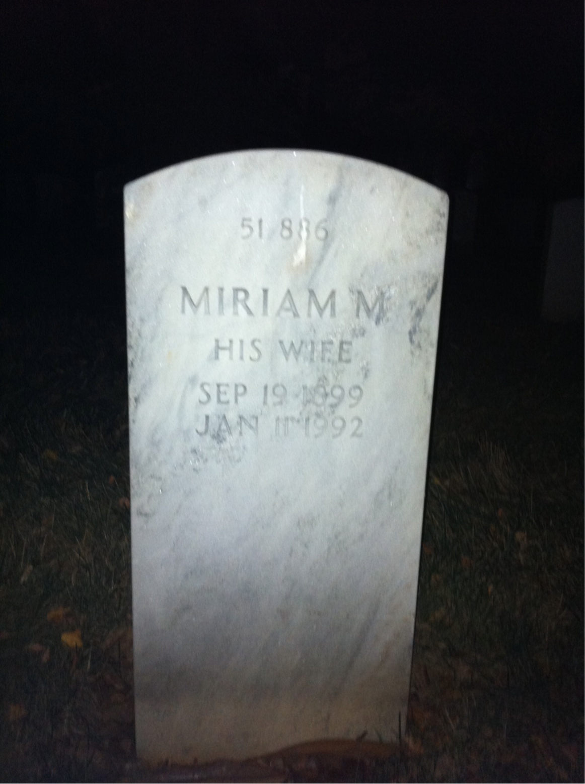 Back of headstone — Thomas L Furbershaw
