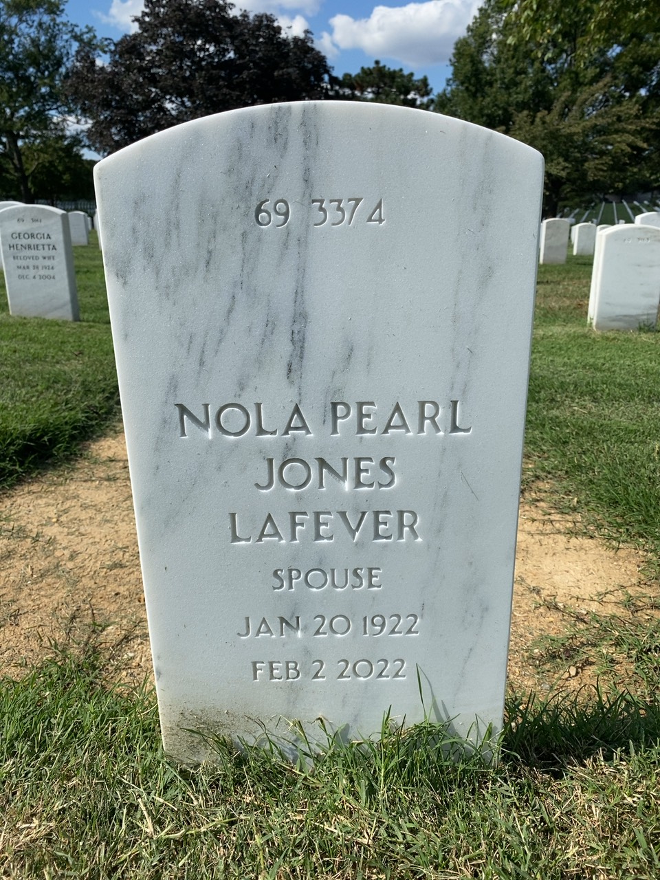 Back of headstone — Louis La Fever