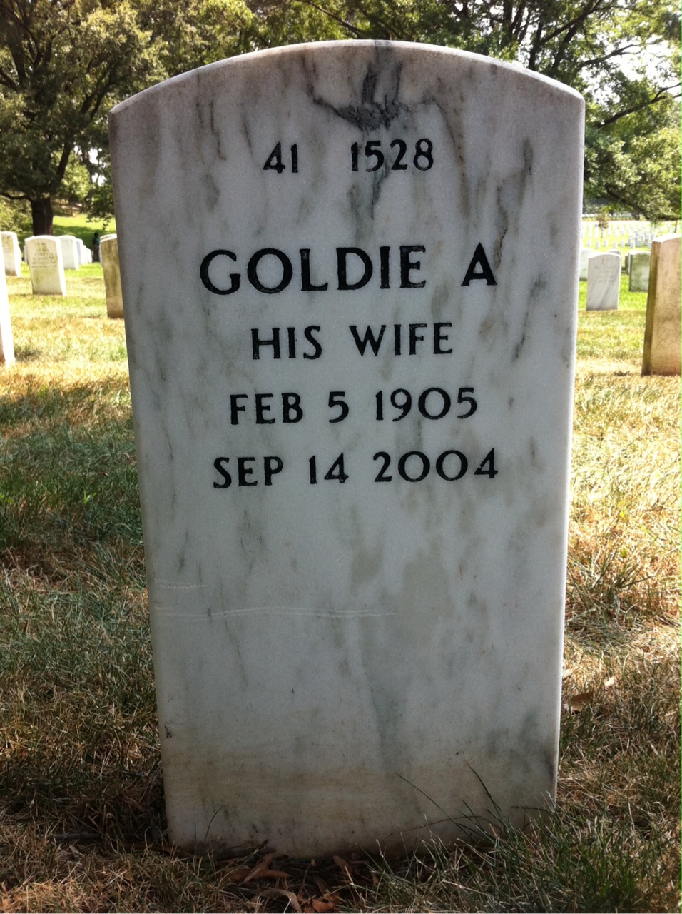 Back of headstone — Russell Roth