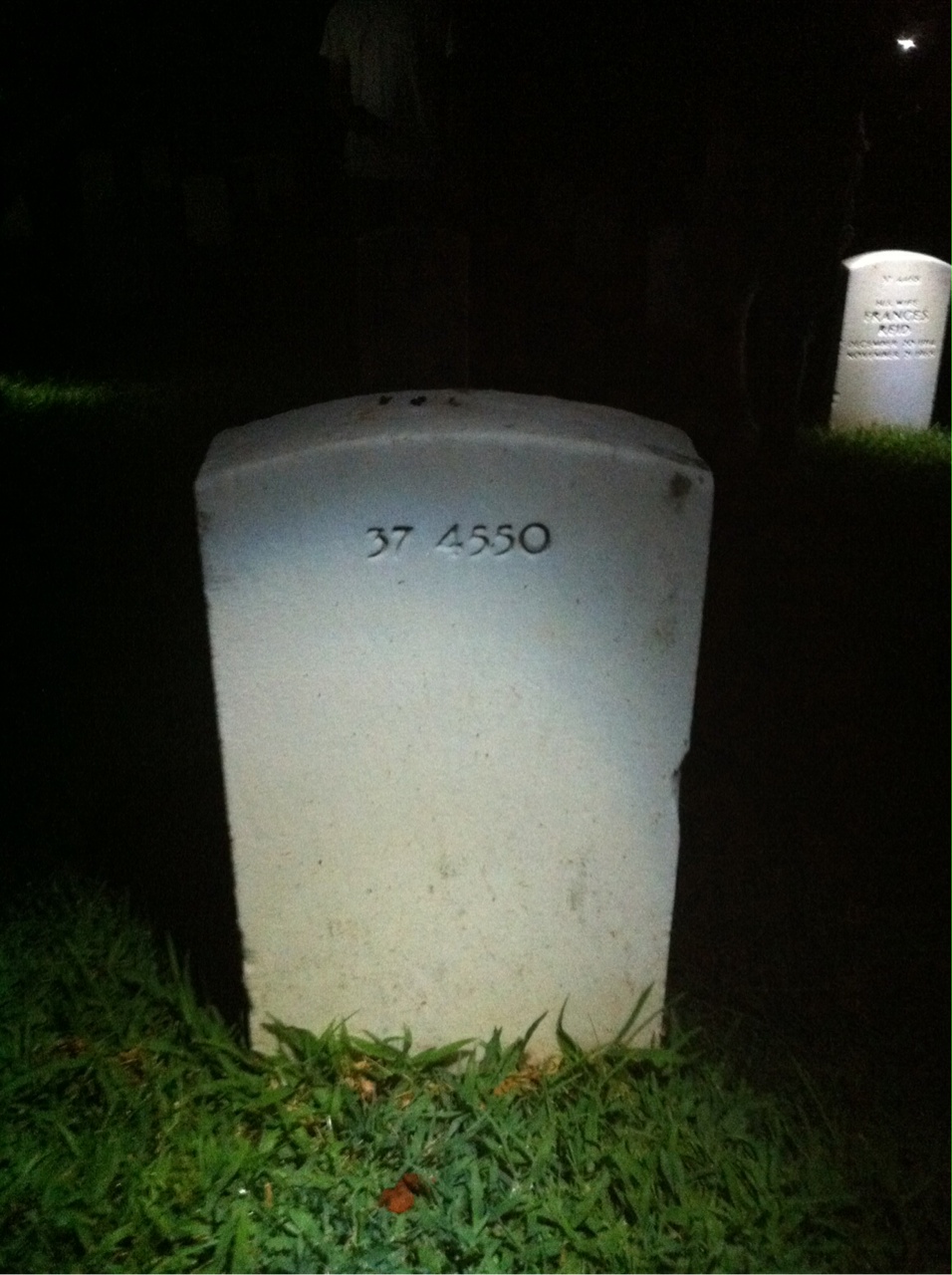 Back of headstone — Gerald W Snyder