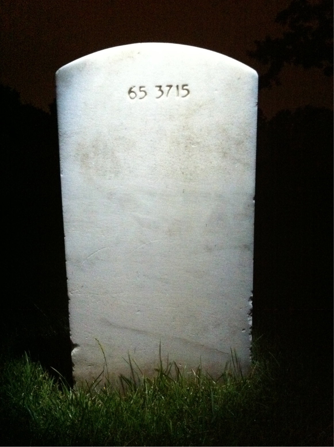 Back of headstone — Harald Andersen