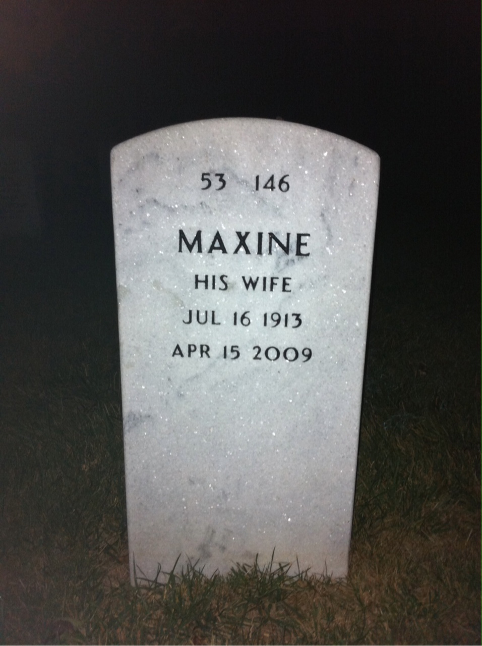 Back of headstone — Lester Woolverton
