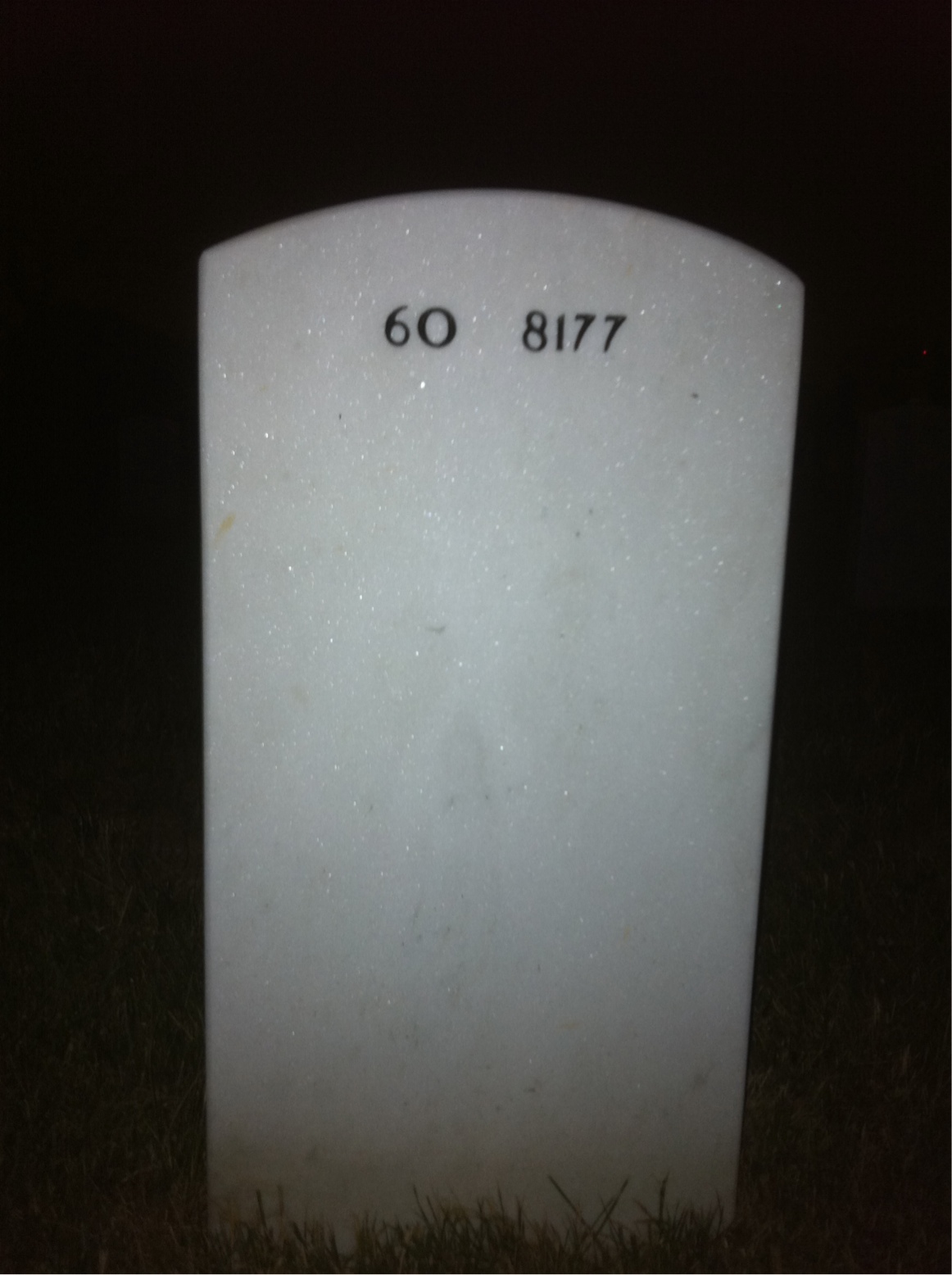 Back of headstone — Toney Goble