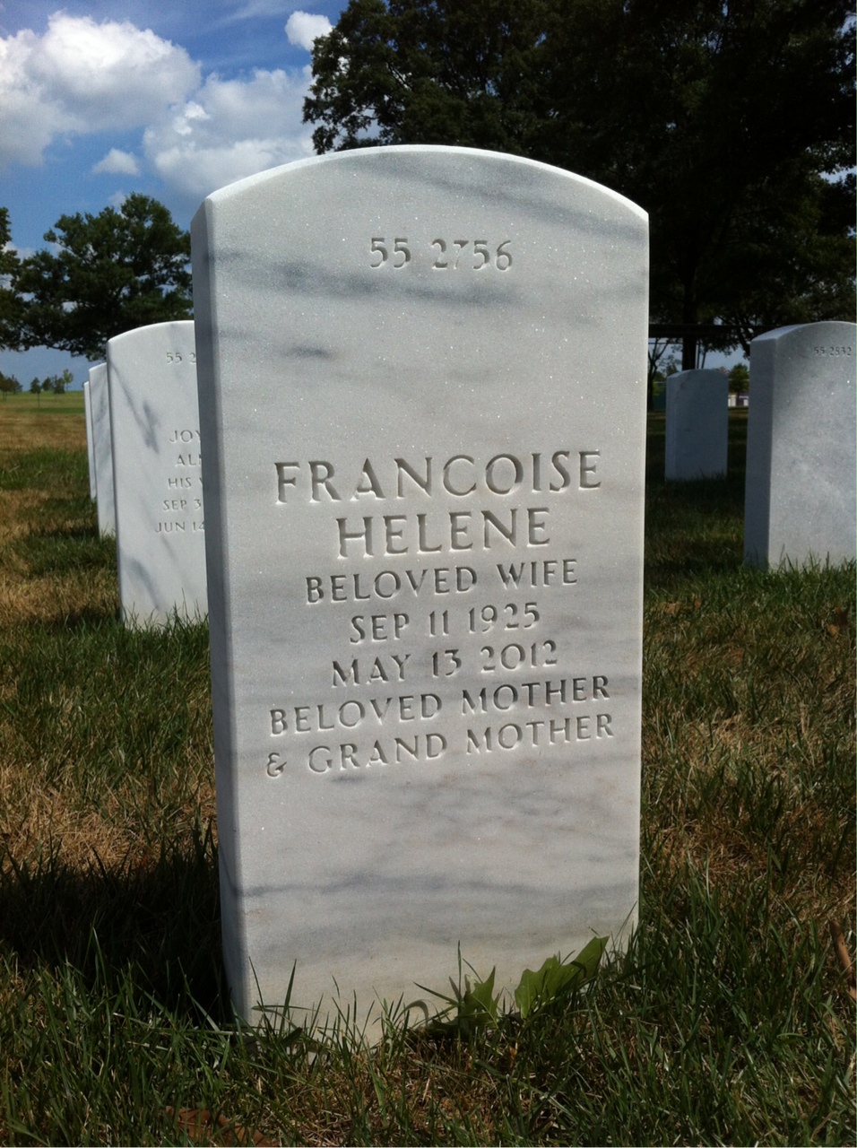 Back of headstone — Robert Mueller
