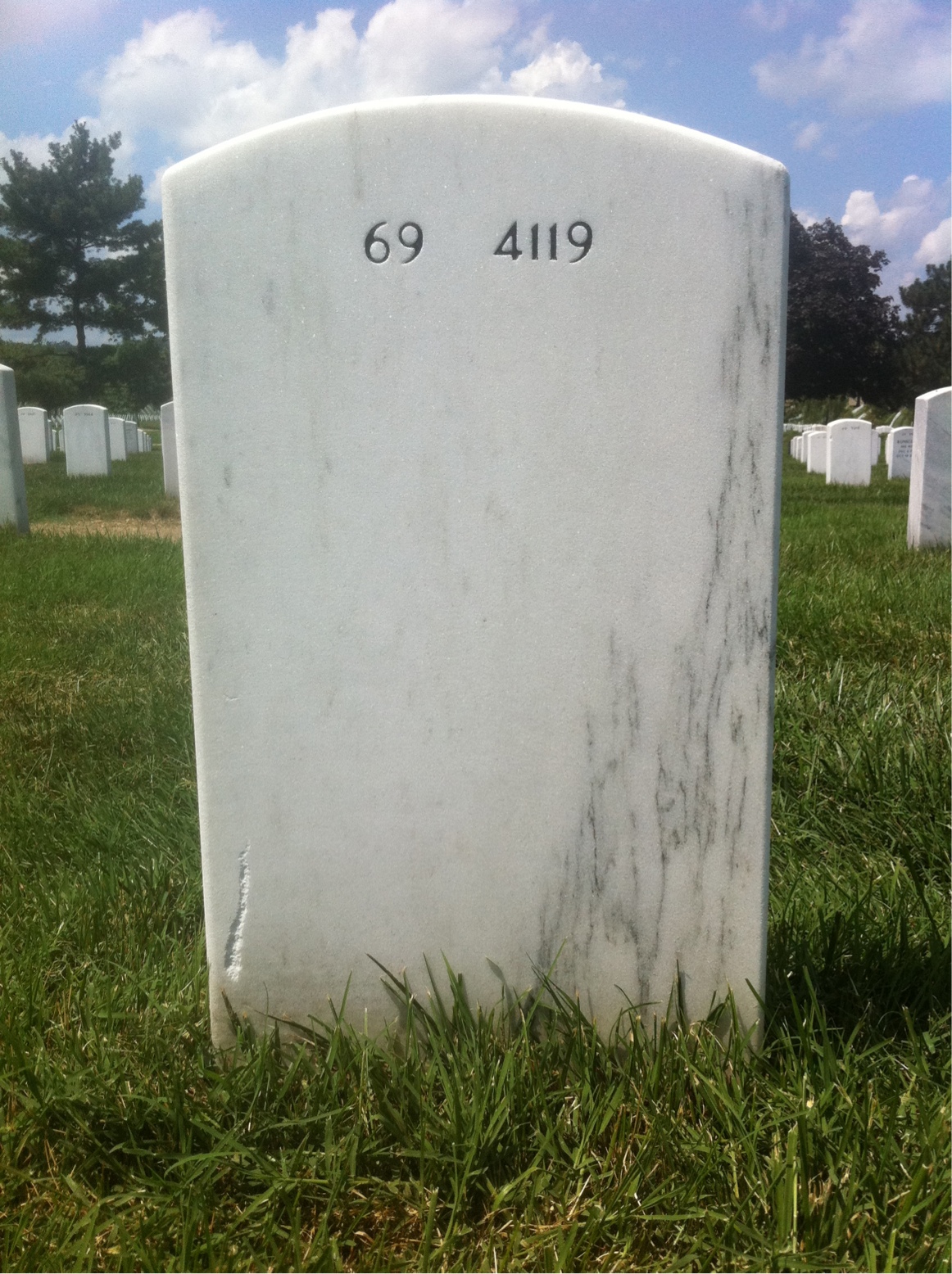 Back of headstone — Herman Andrews