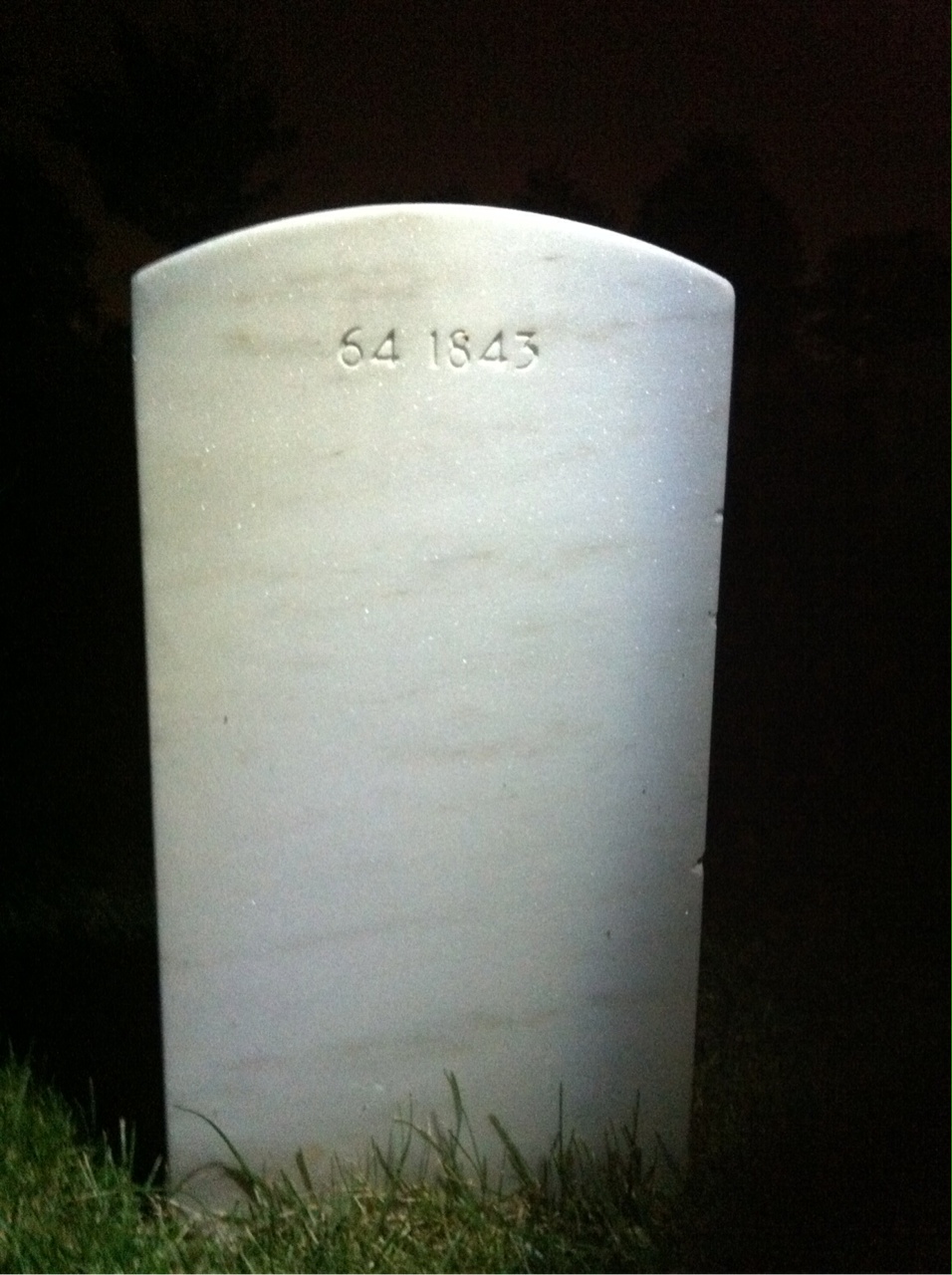 Back of headstone — Kenny Mosby