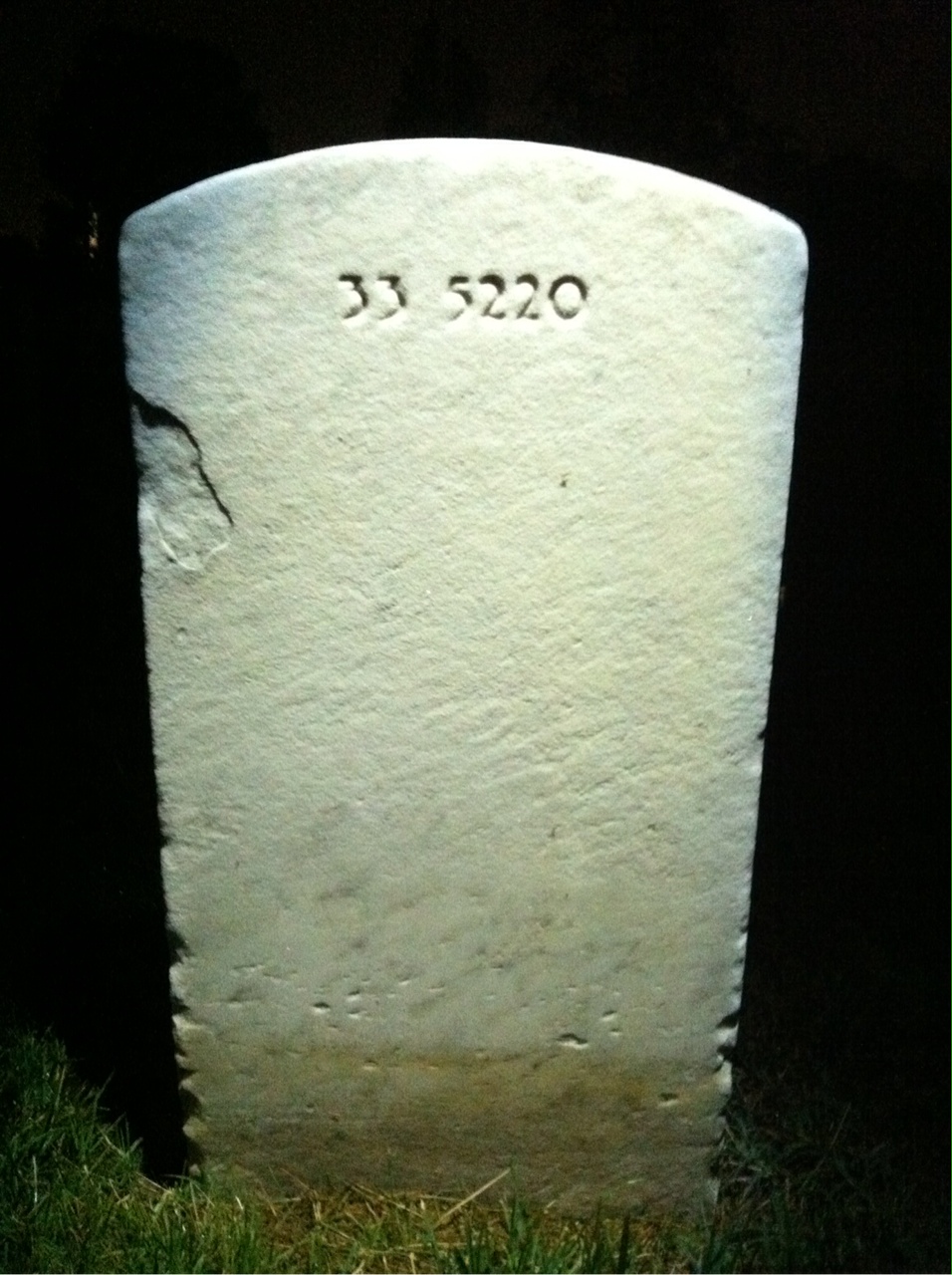 Back of headstone — Joseph Baumer