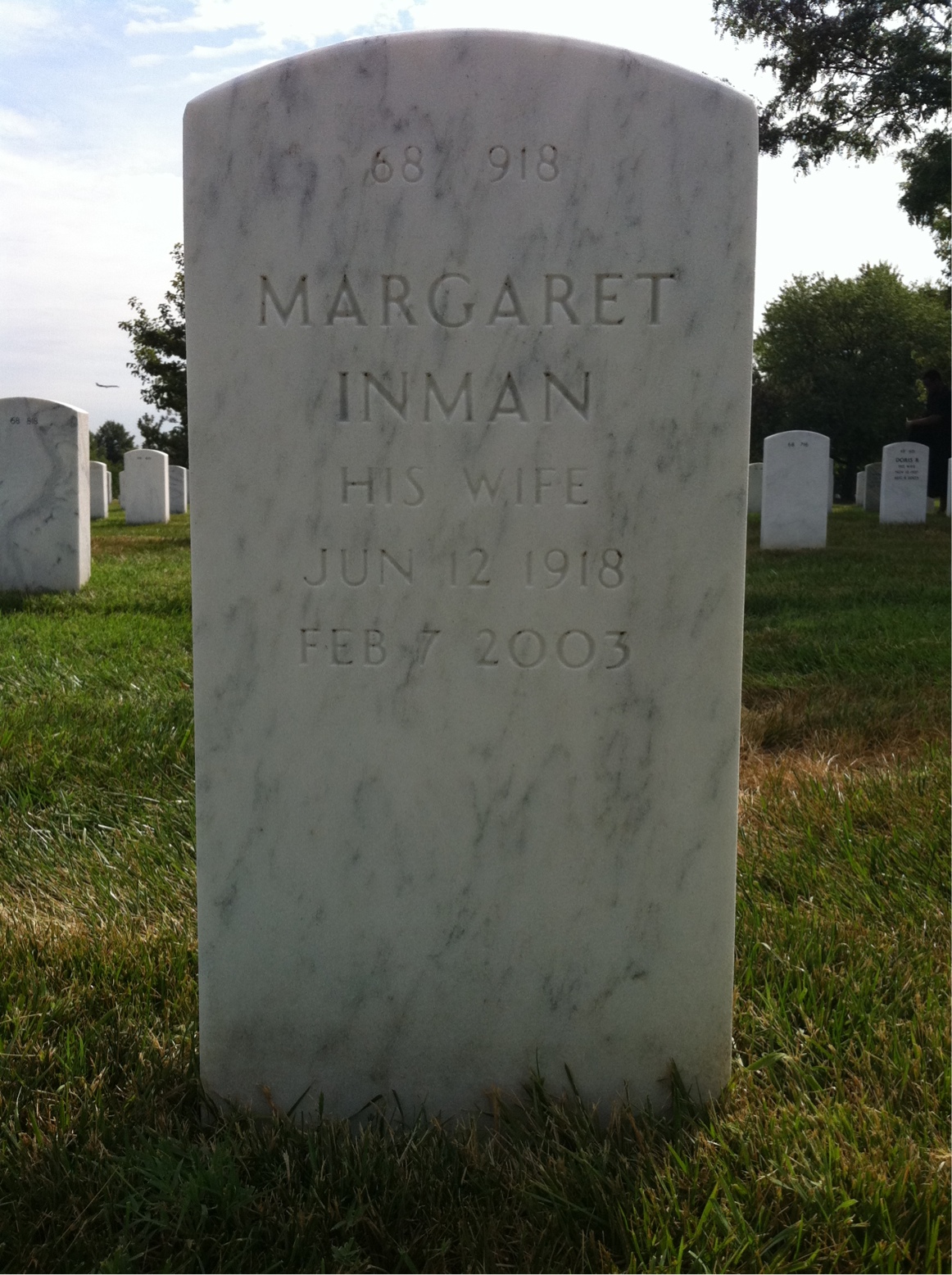 Back of headstone — John Moore