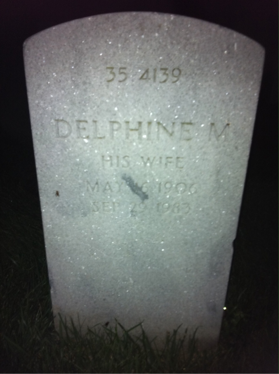 Back of headstone — William Anthony