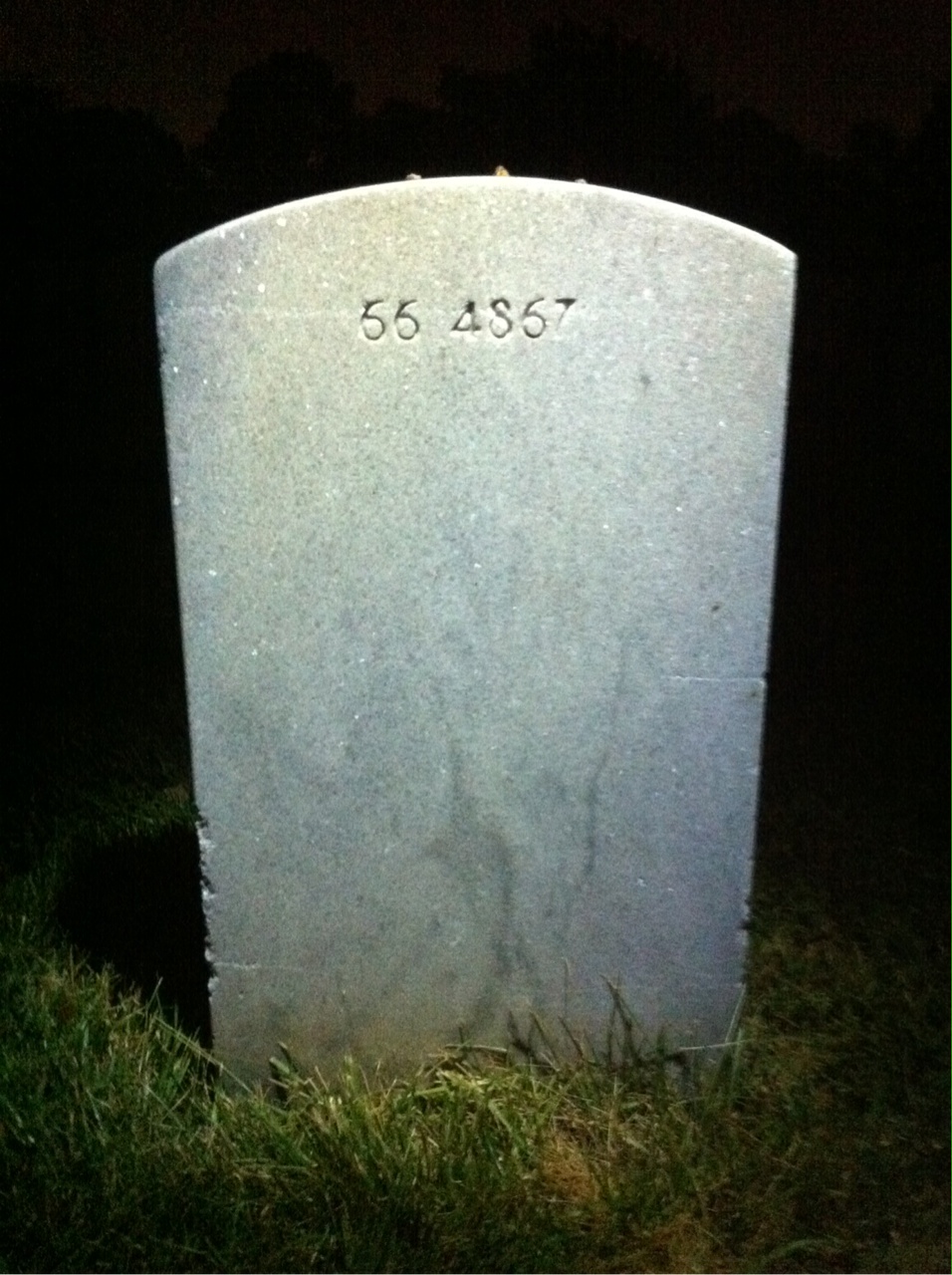 Back of headstone — Charles Corbin