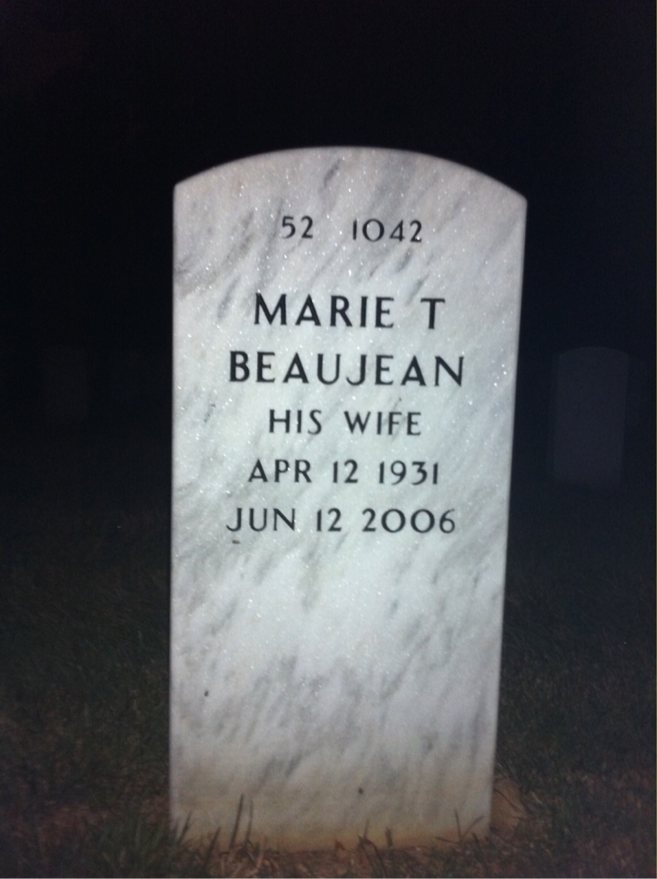 Back of headstone — George Mccrary