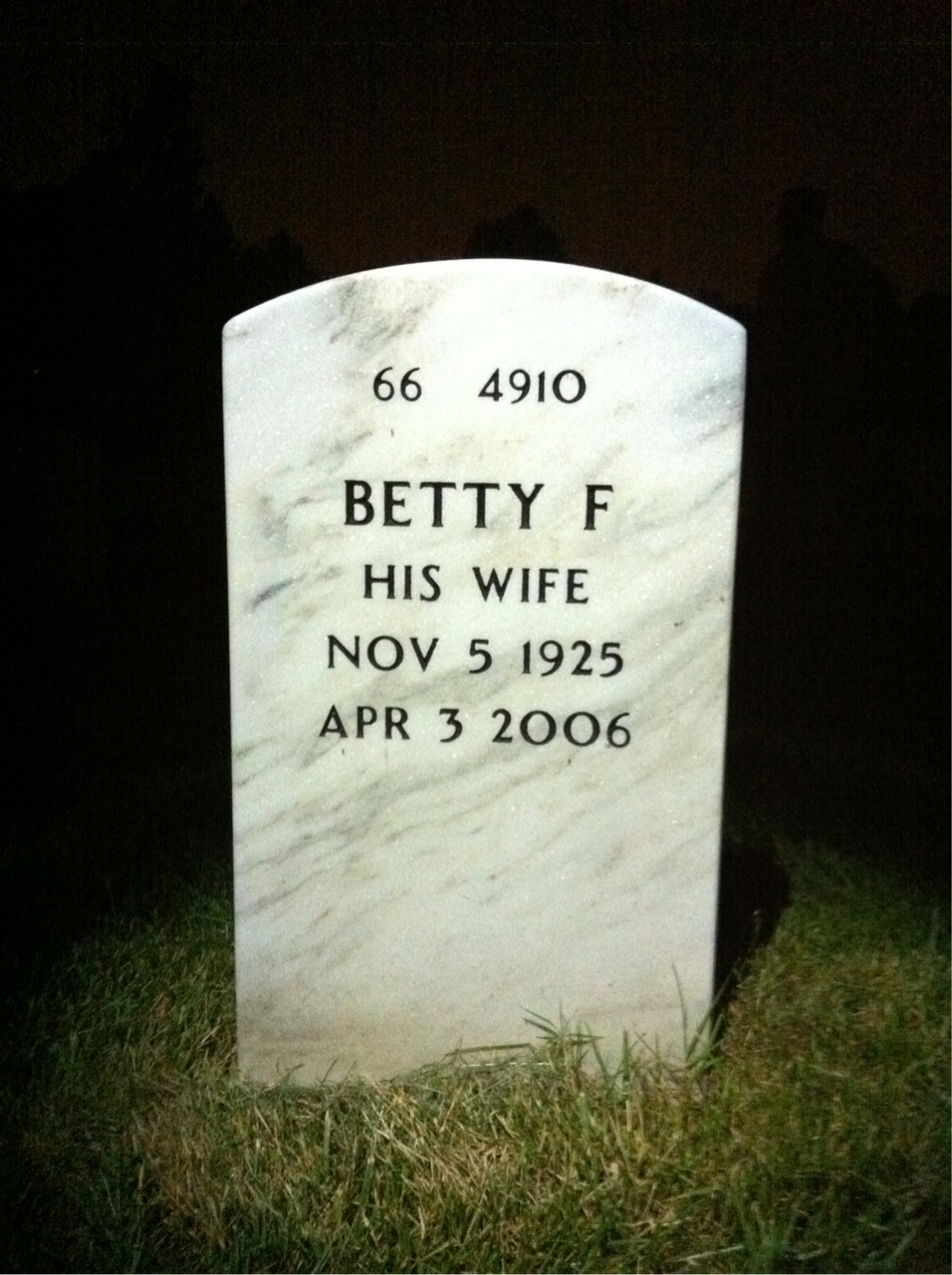 Back of headstone — Randolph Lee
