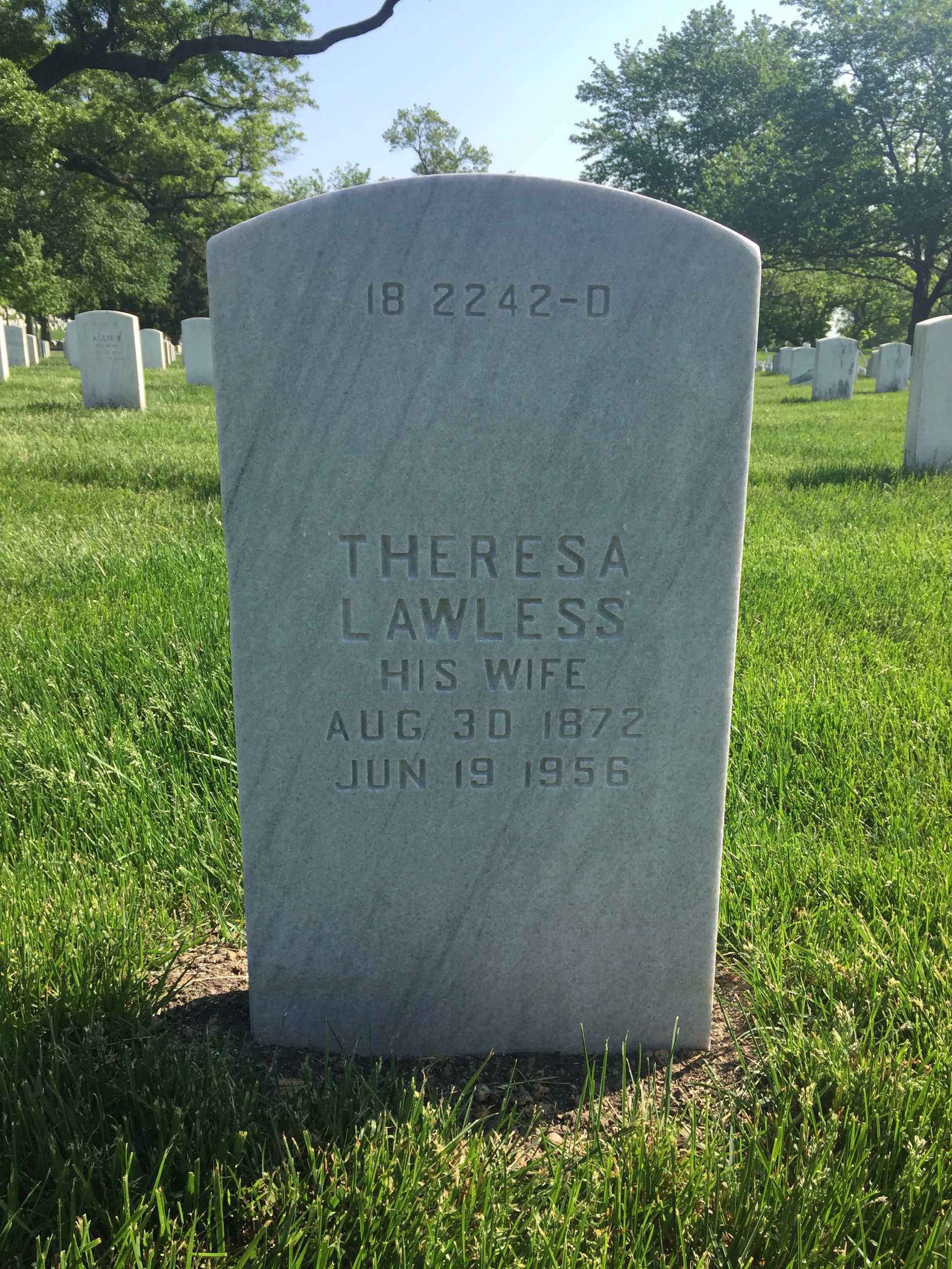 Back of headstone — Andrew Andersen