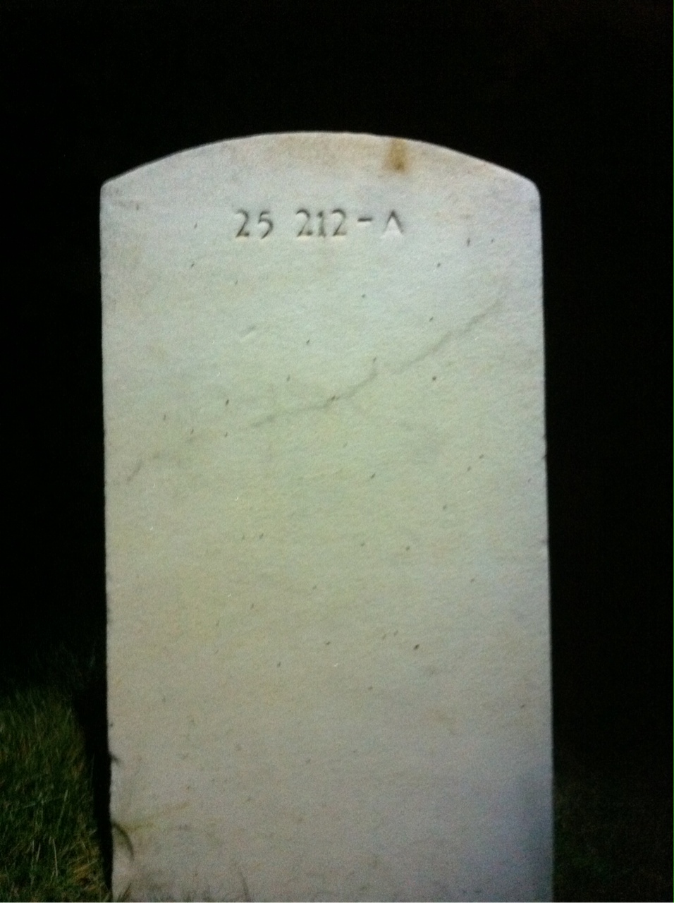 Back of headstone — Obby Mitchell