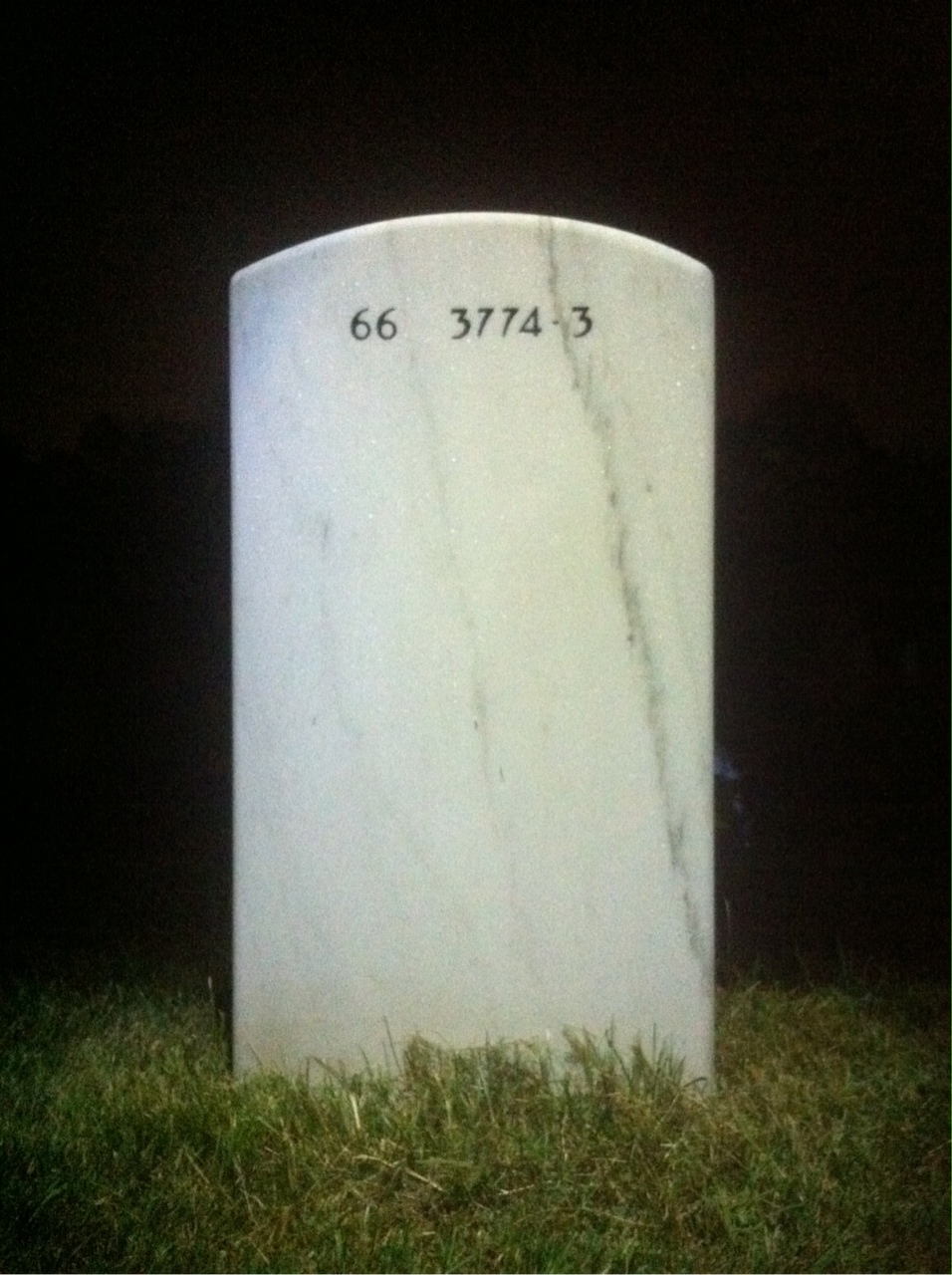 Back of headstone — Charles Adams