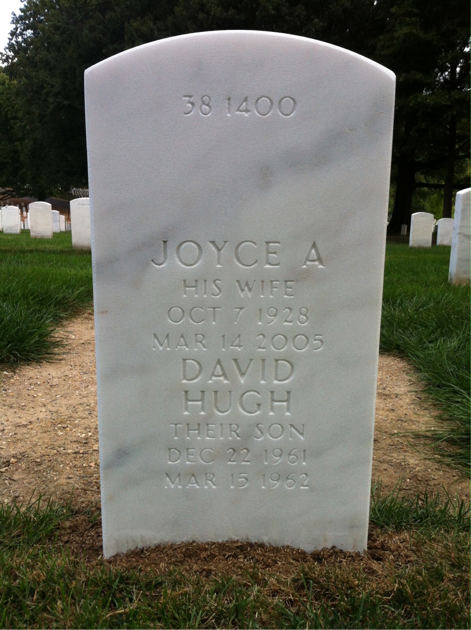 Back of headstone — John Strohmeyer