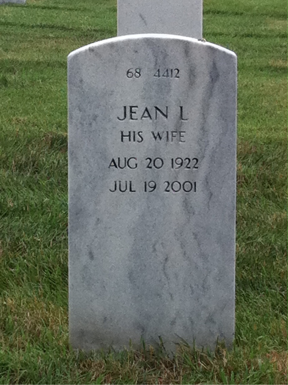 Back of headstone — Jean Anderson
