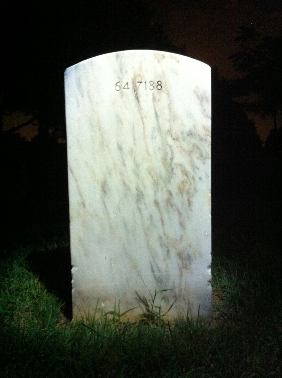 Back of headstone — Dulles Arnette
