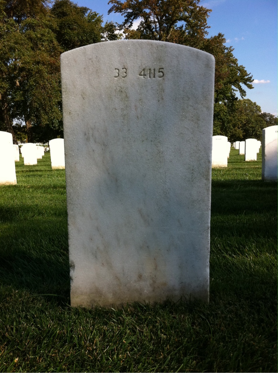 Back of headstone — Richard Angell