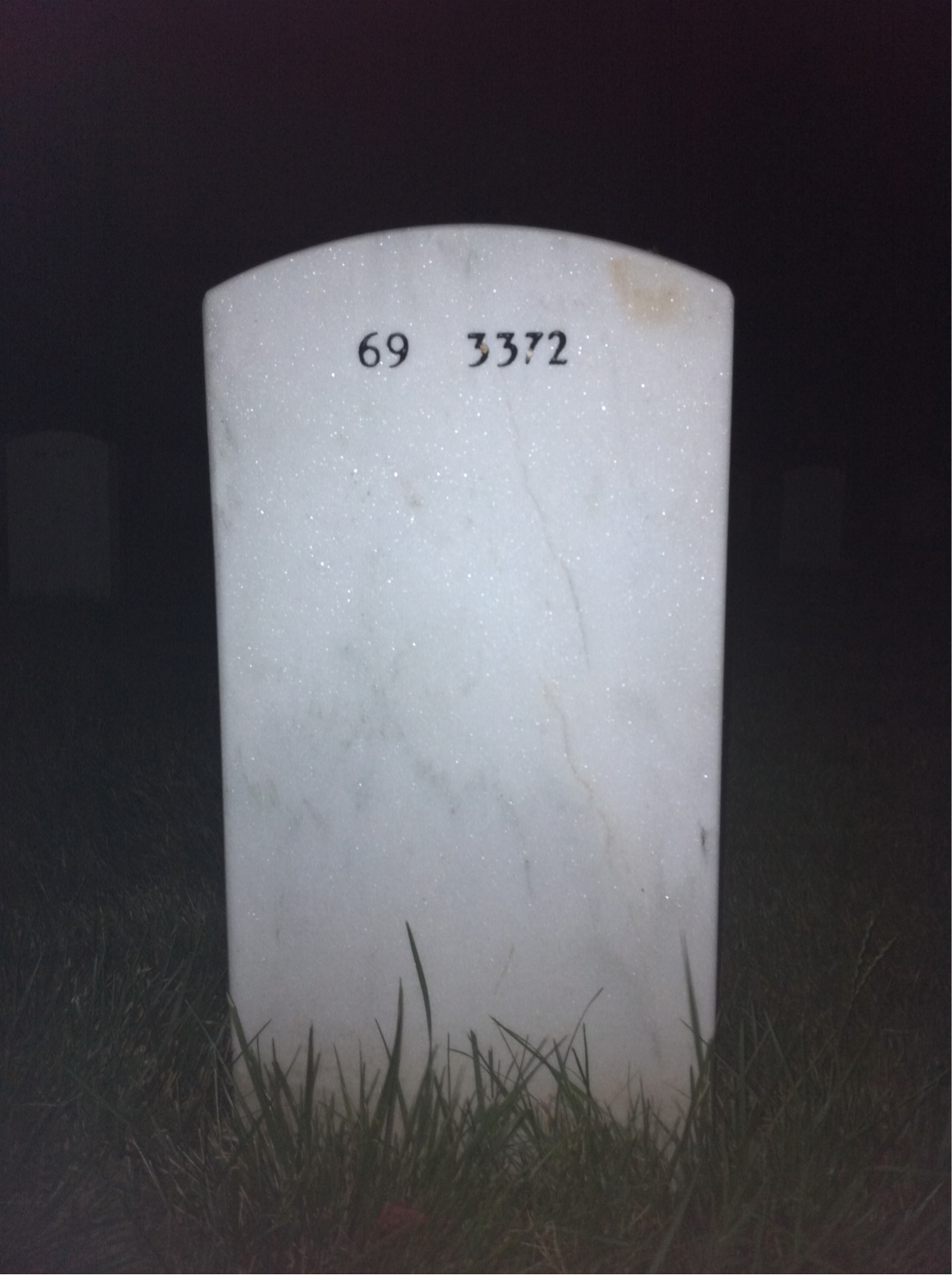 Back of headstone — David Sheehan