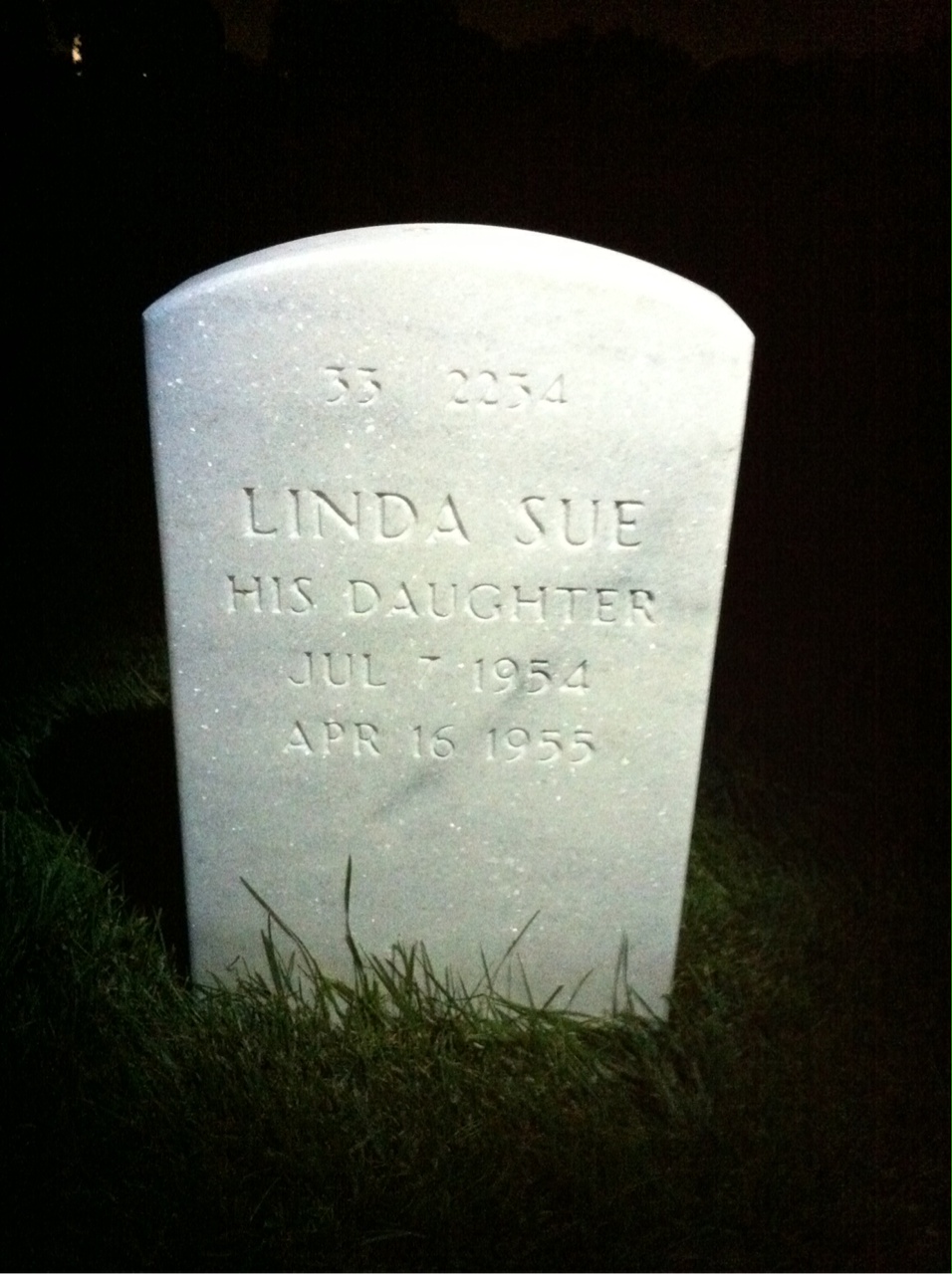 Back of headstone — Frank Andy