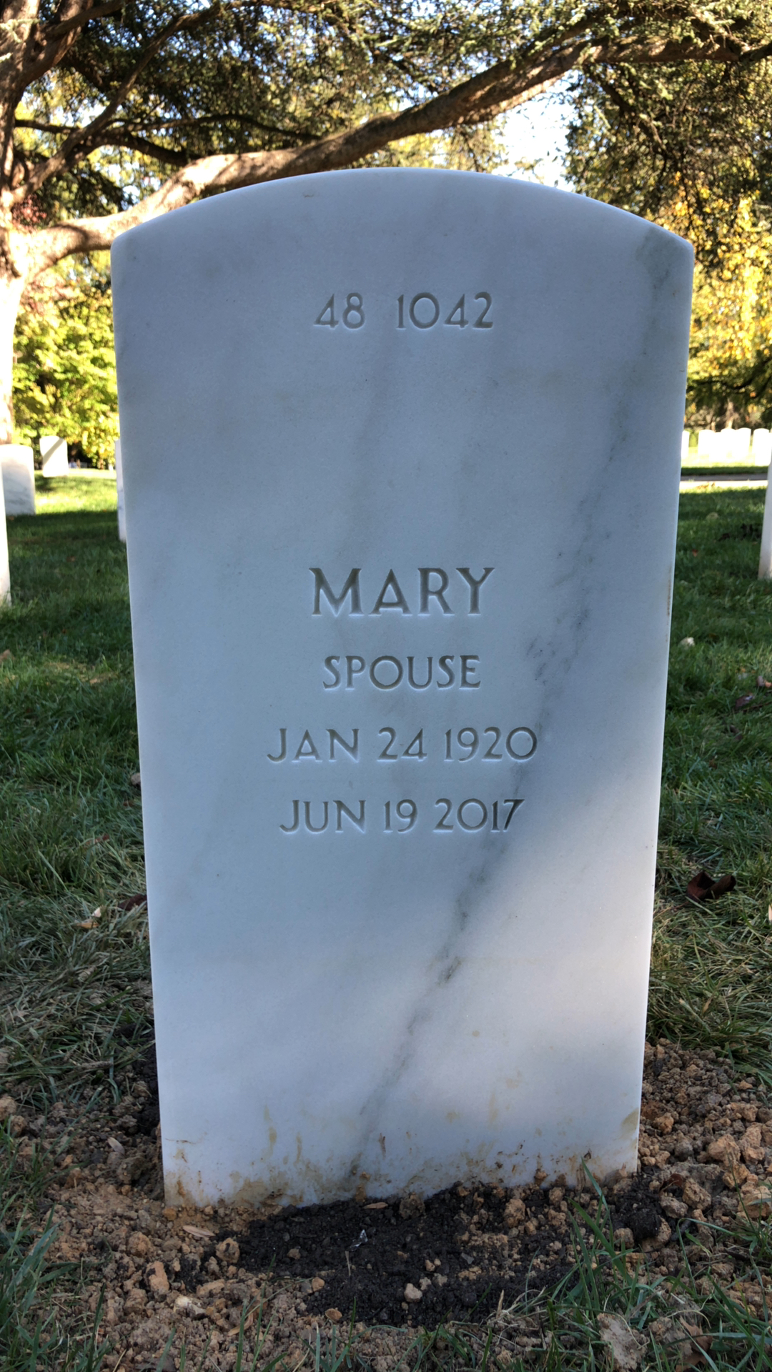 Back of headstone — Donald Moore