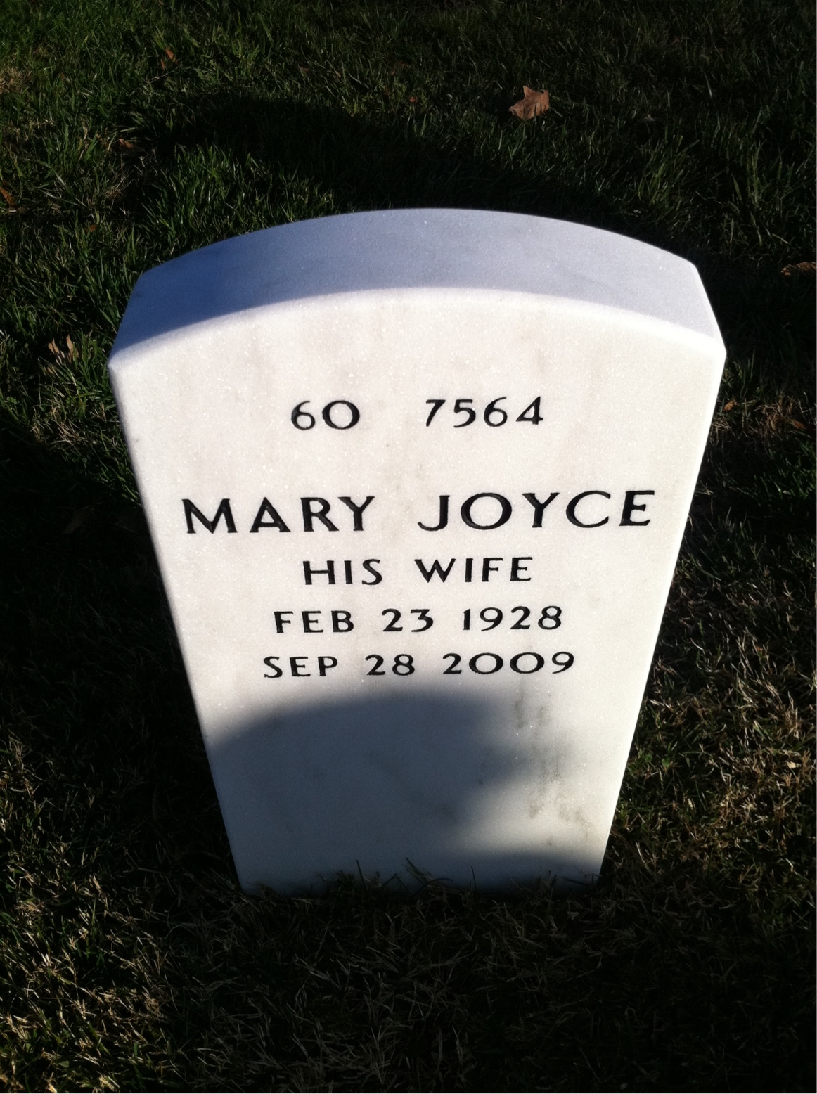 Back of headstone — Joe Haigwood