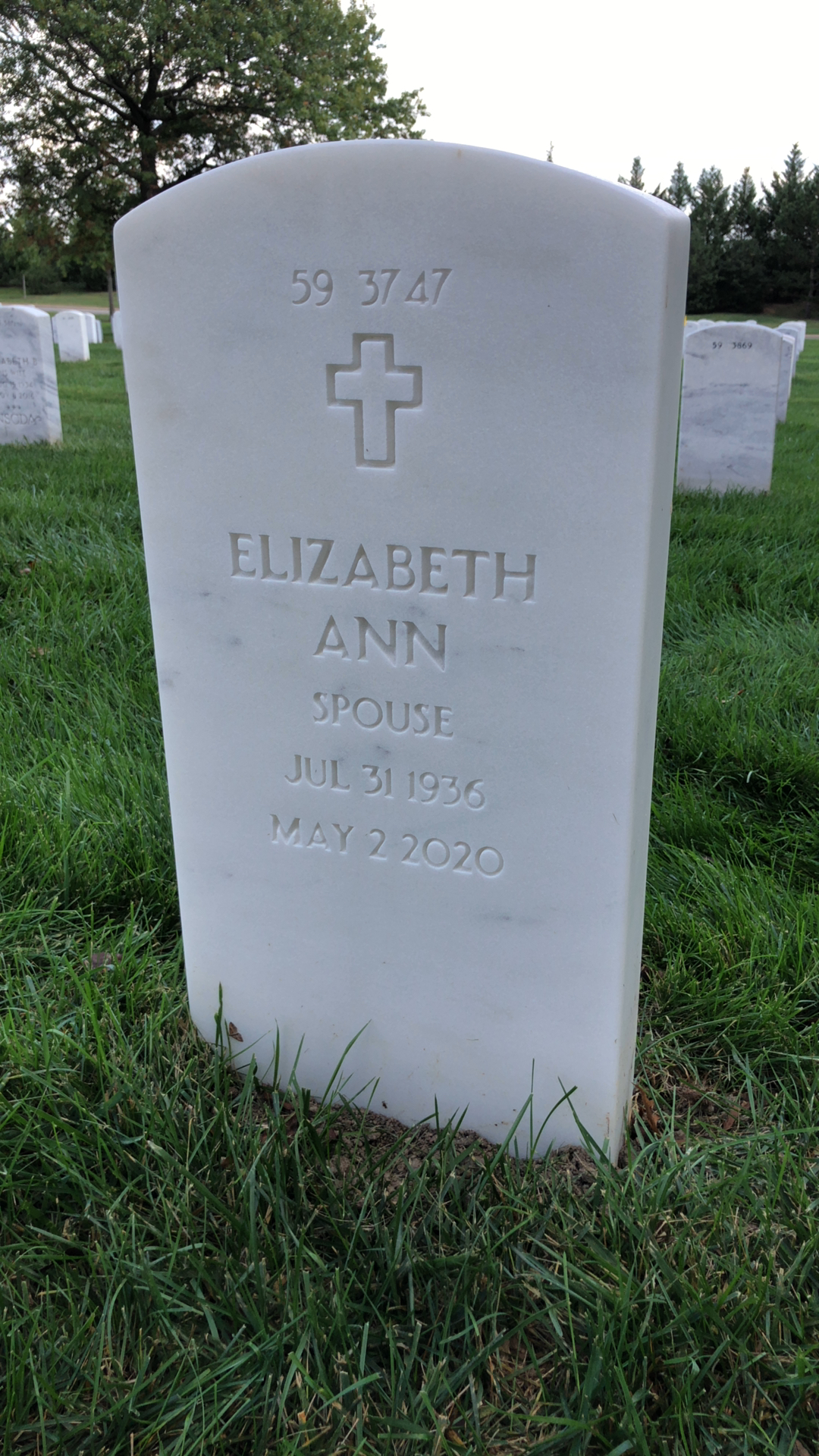 Back of headstone — William Larry Parker