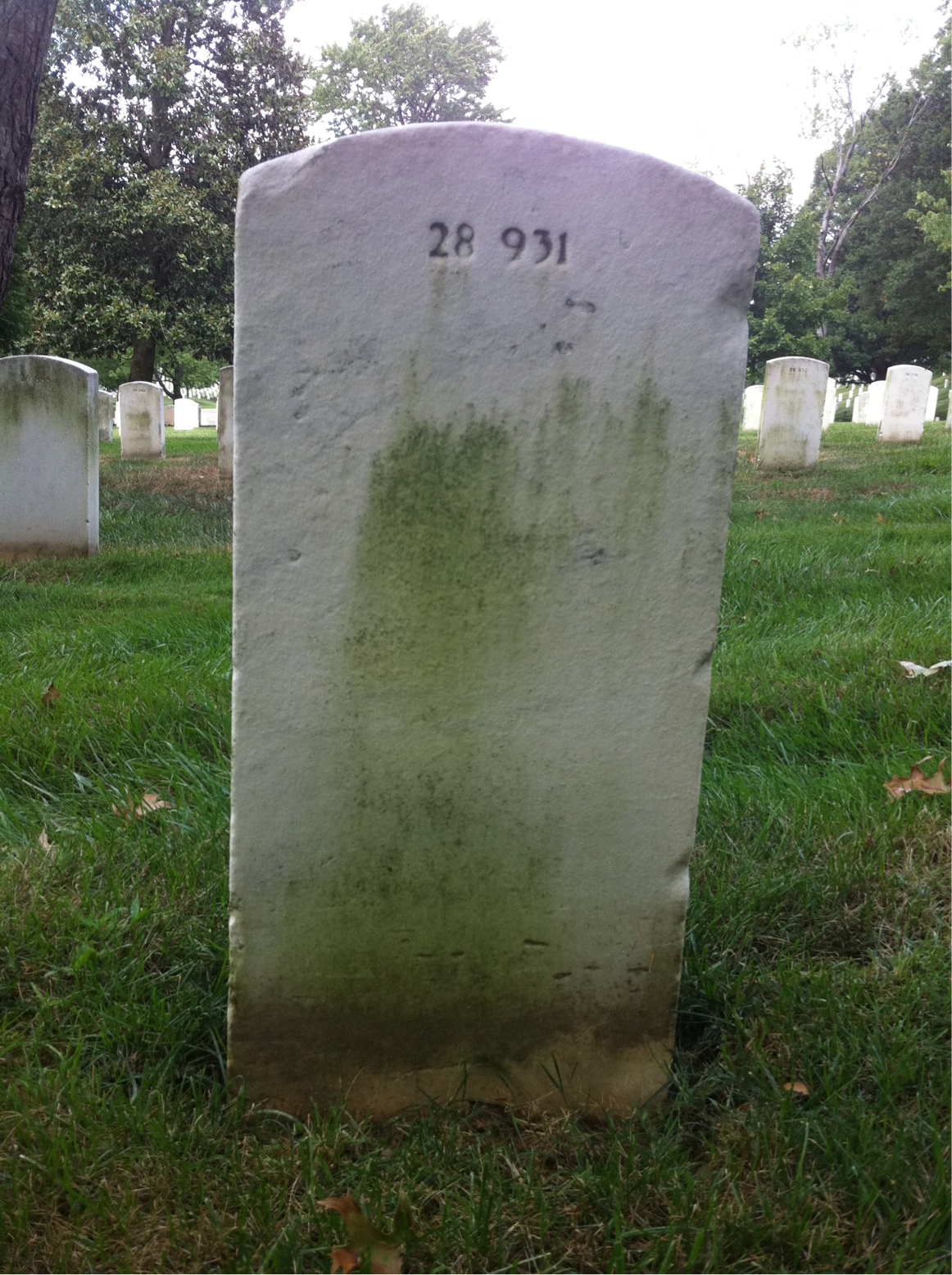 Back of headstone — John Ayers