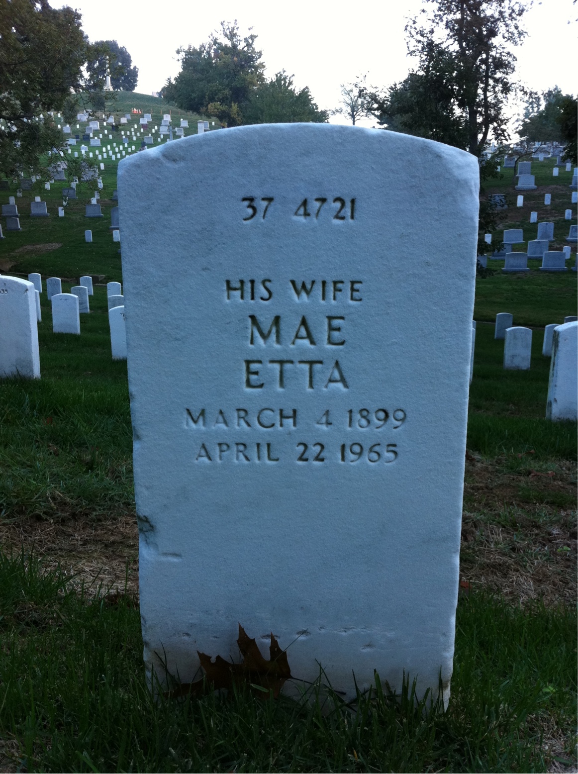 Back of headstone — Russell B Williams