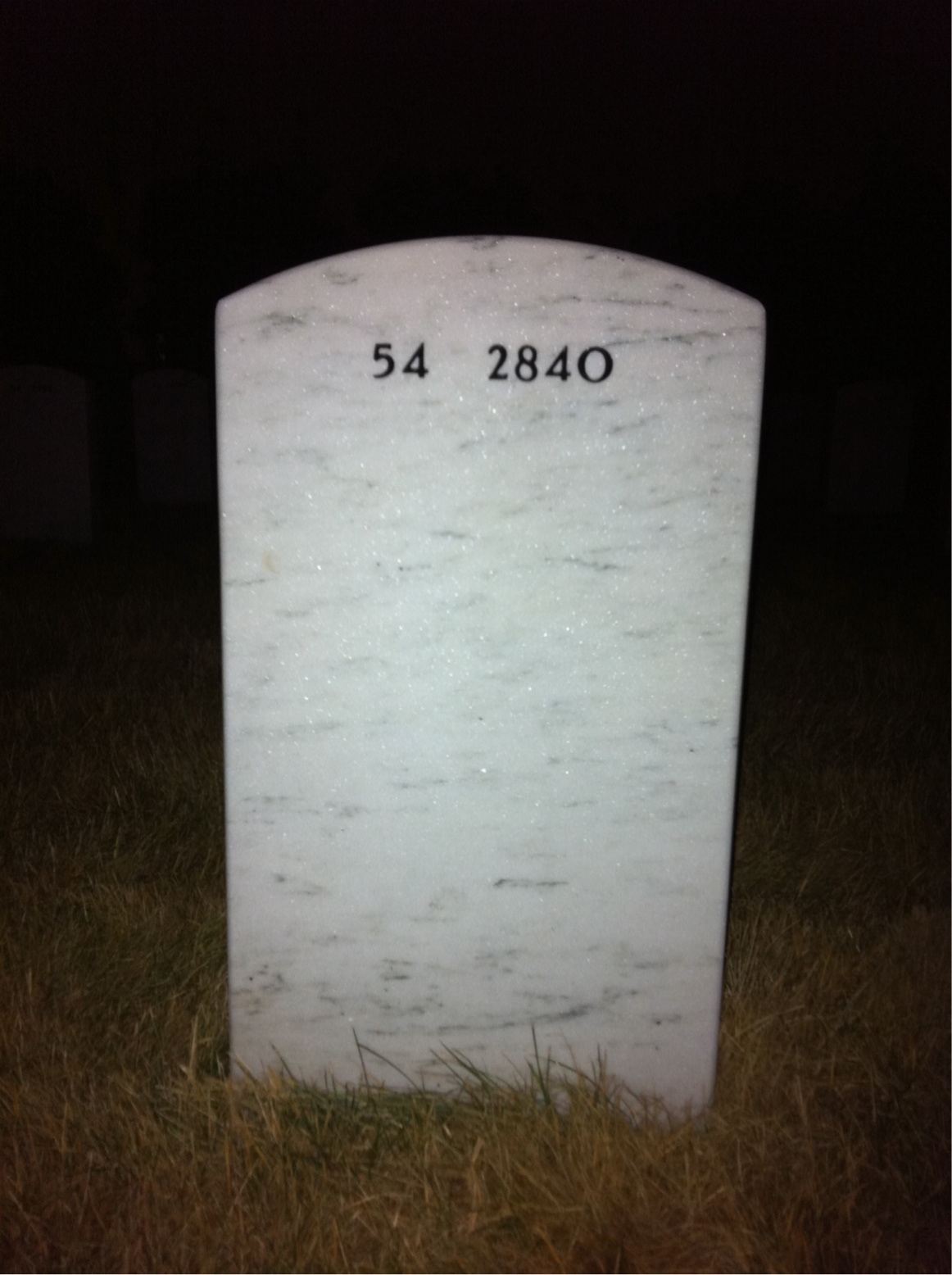 Back of headstone — Emory Hunt
