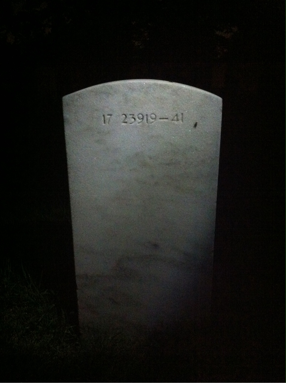 Back of headstone — Otto Mckee