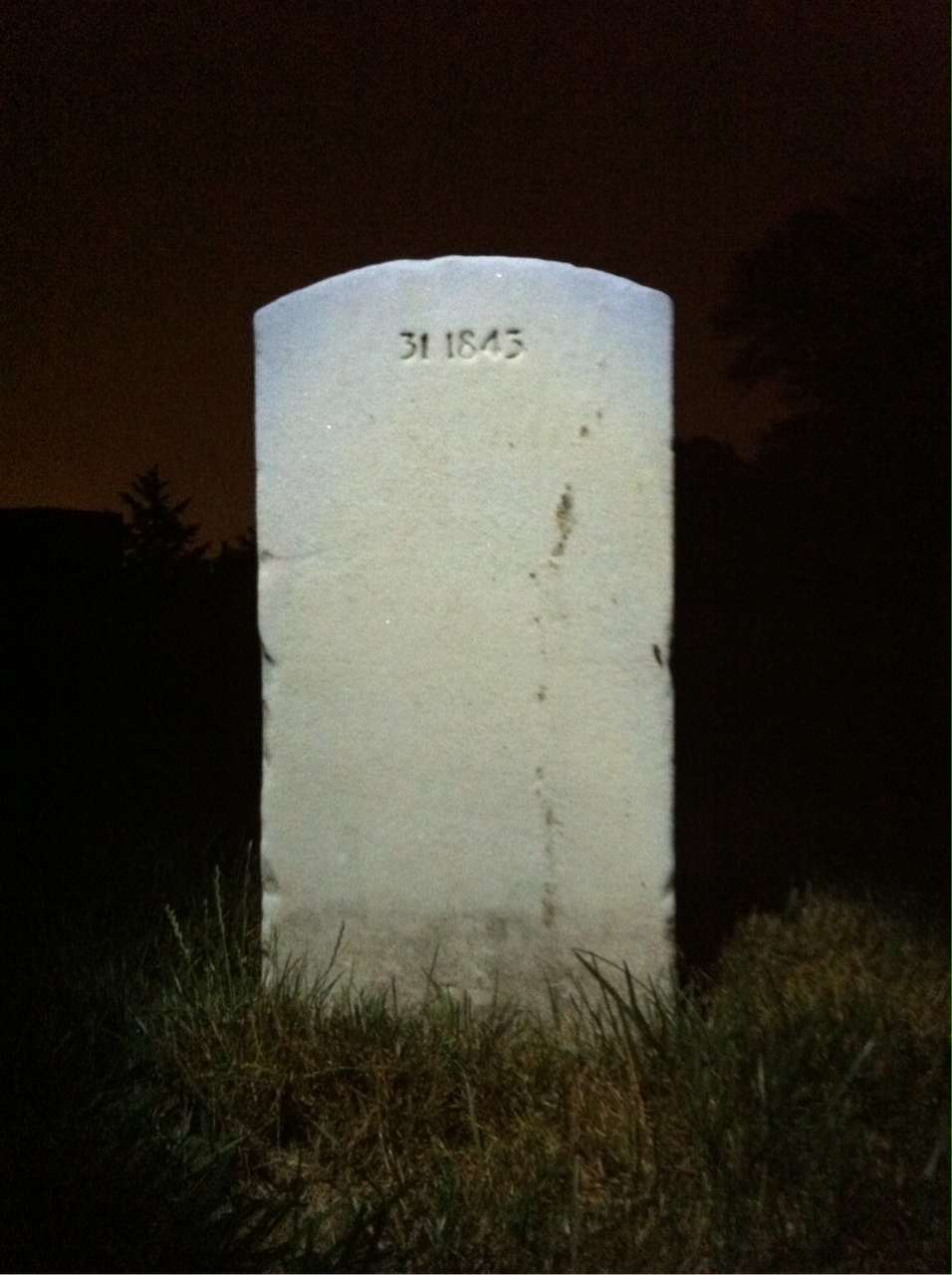 Back of headstone — Robert R Walden