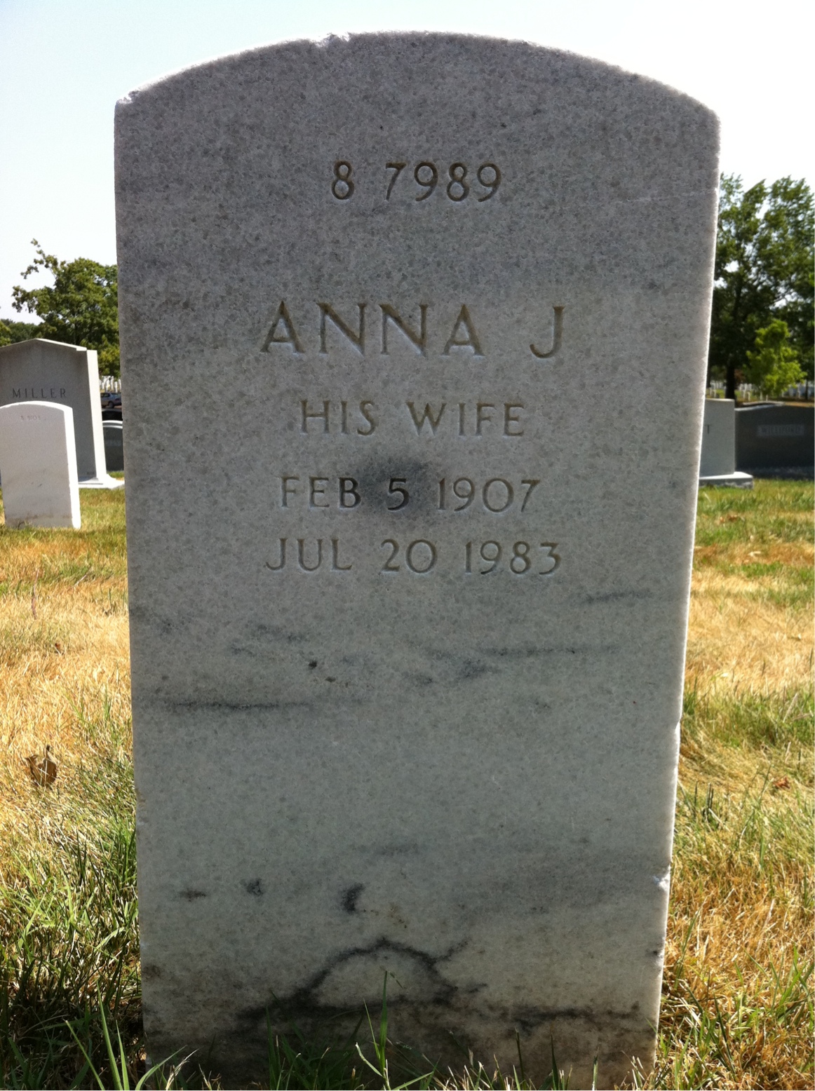 Back of headstone — John Barrett