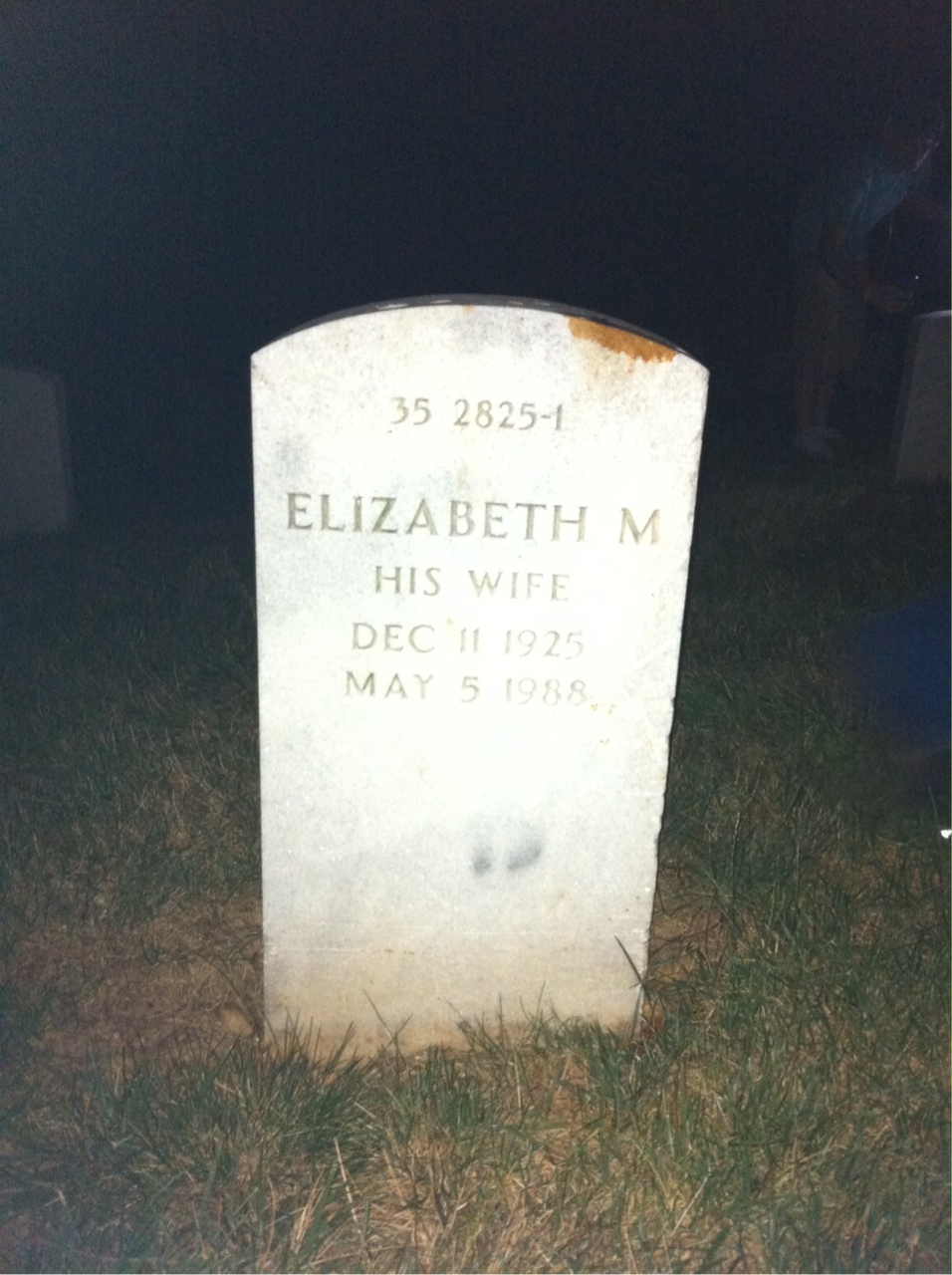Back of headstone — William R Taylor