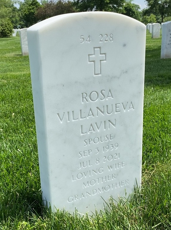 Back of headstone — Ronald Lavin